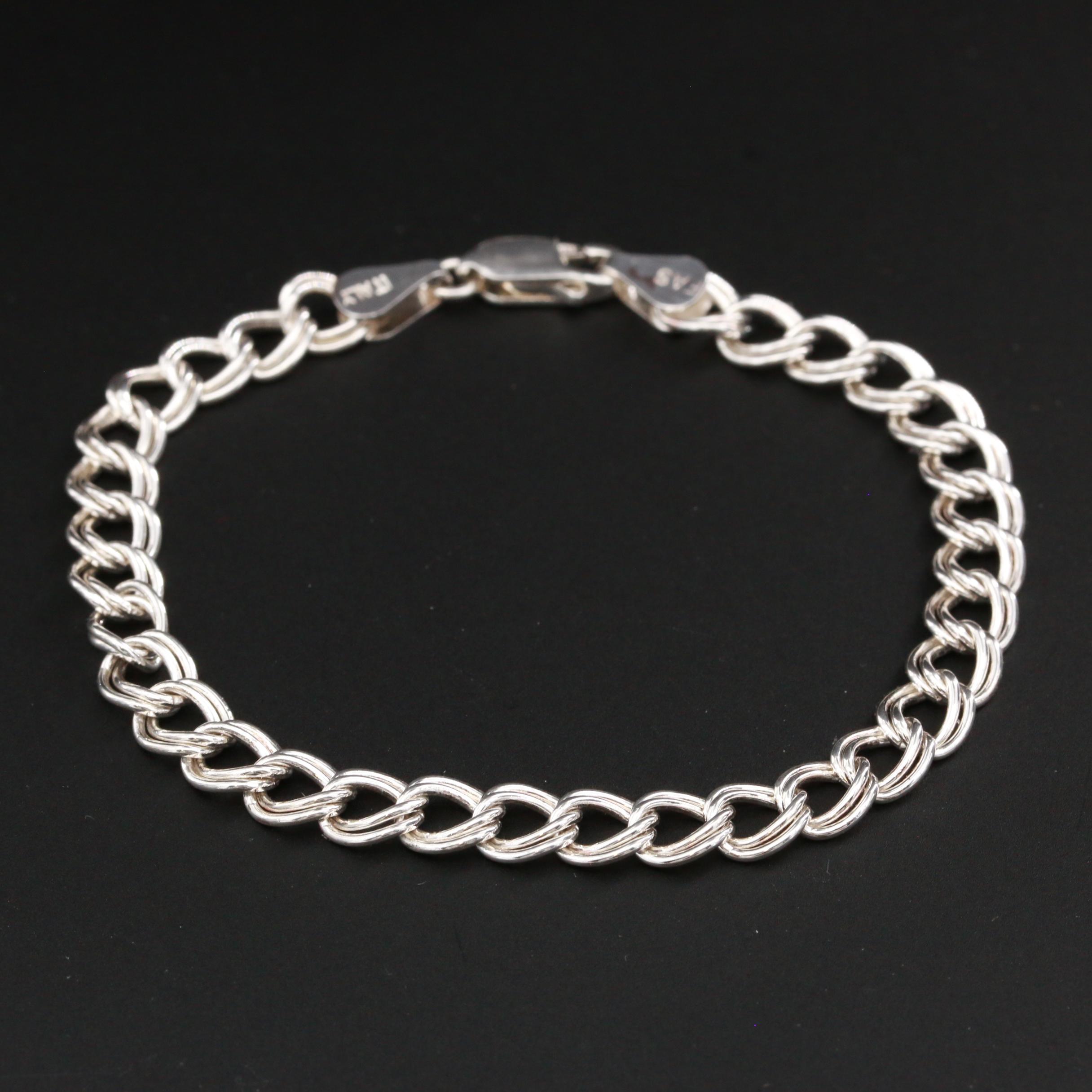 Sterling Silver Double Curb Link Bracelet