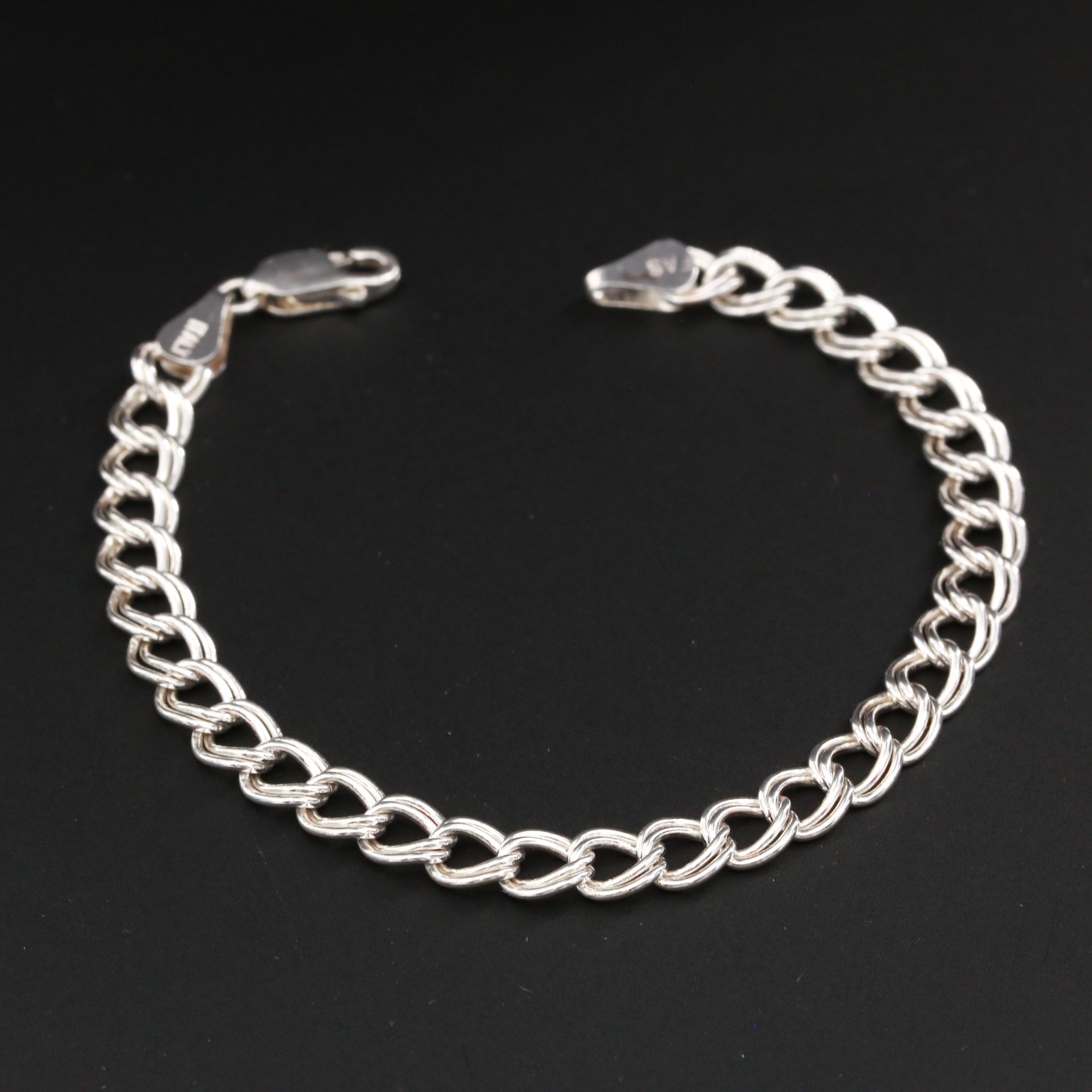 Sterling Silver Double Curb Link Bracelet