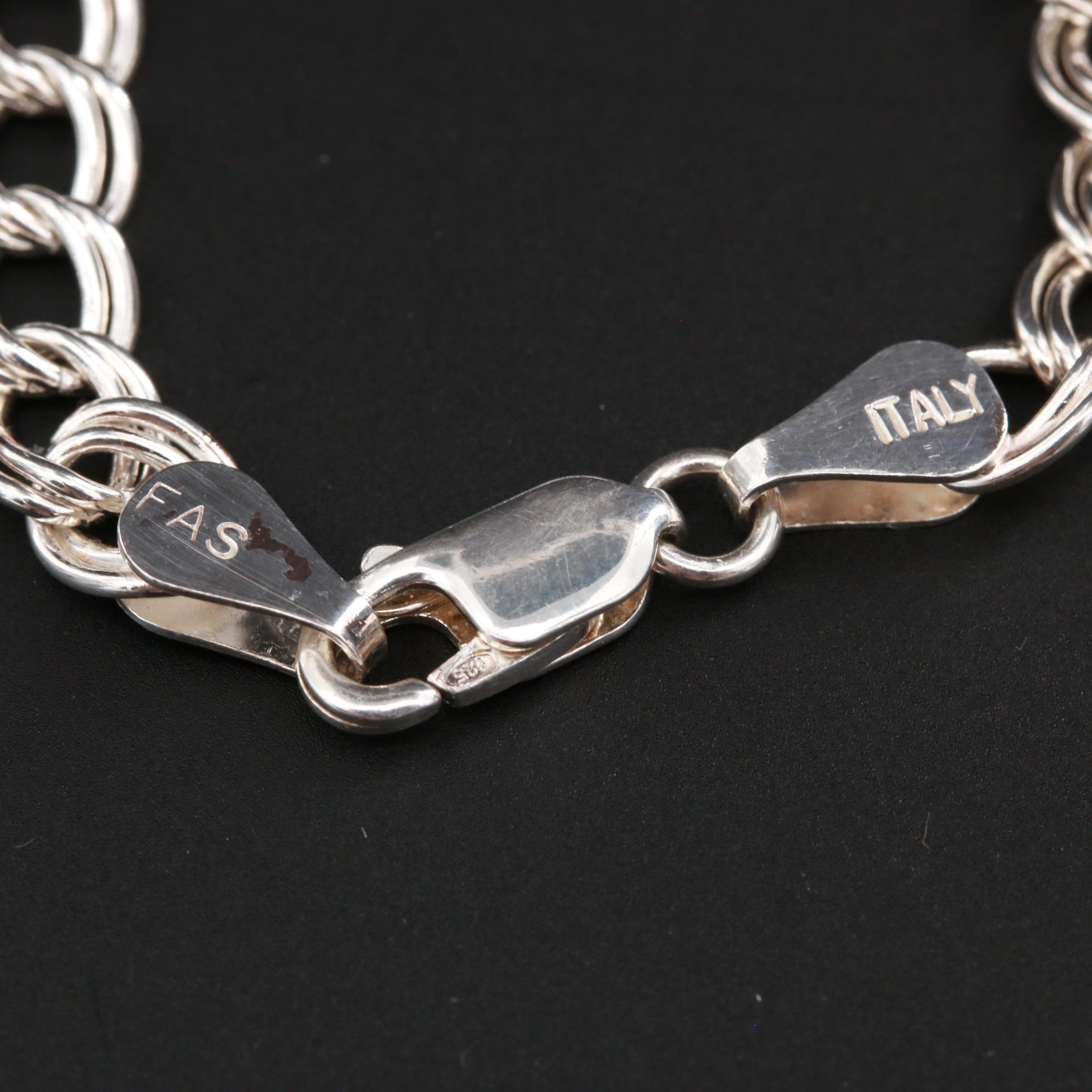 Sterling Silver Double Curb Link Bracelet