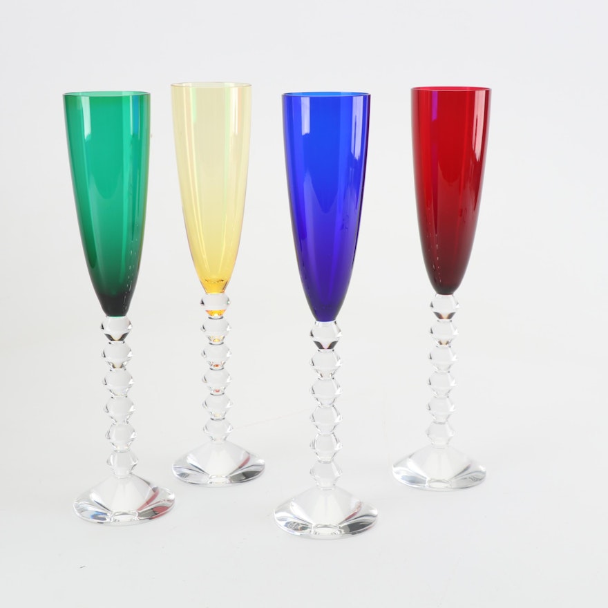 Baccarat Crystal "Vega" Champagne Flutes, Set of Four