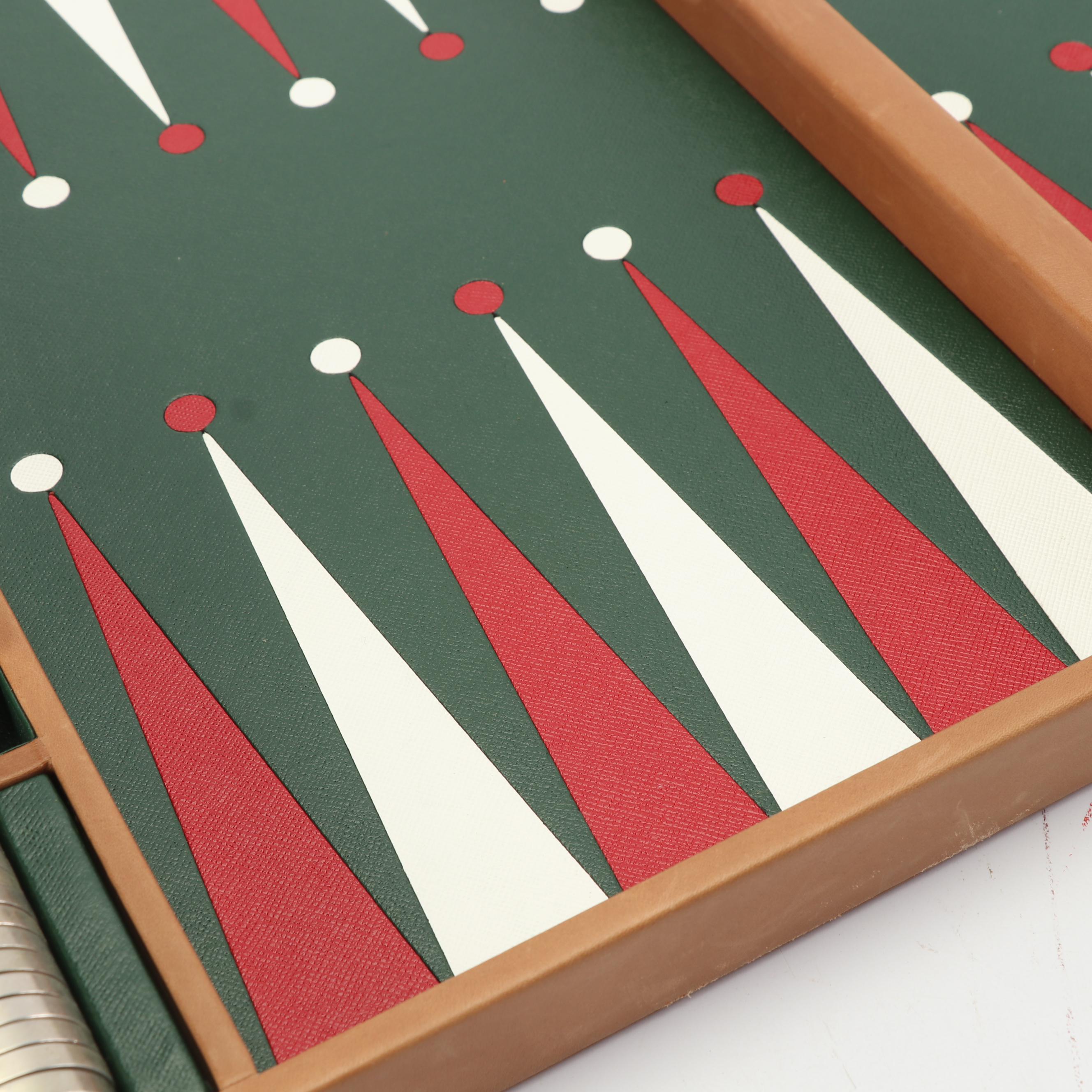 Gucci Leather Travel Backgammon Set
