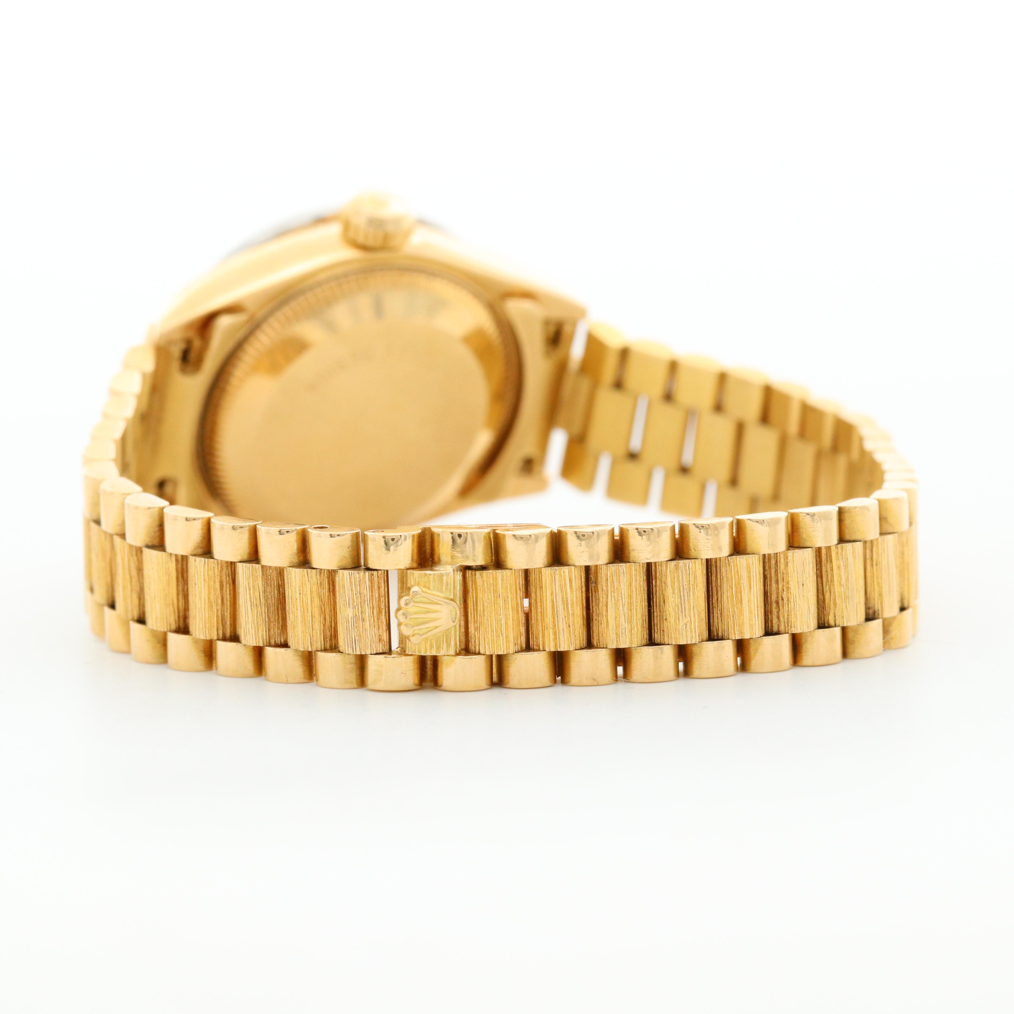 Vintage Rolex Datejust 18K Yellow Gold and Diamond Bezel Watch, 1987