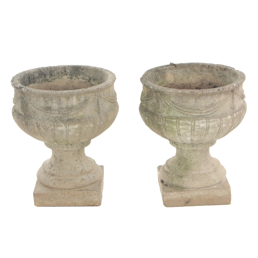 Neoclassical Cast Concrete Garden Urns