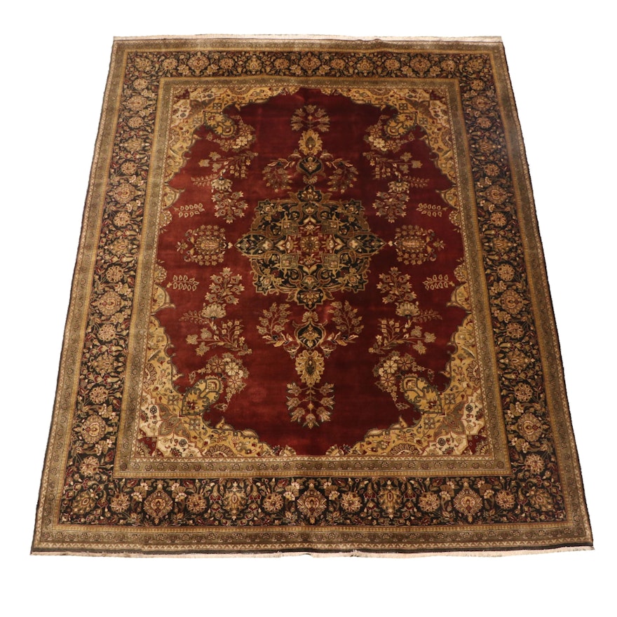 Hand-Knotted Indo-Persian Wool Rug