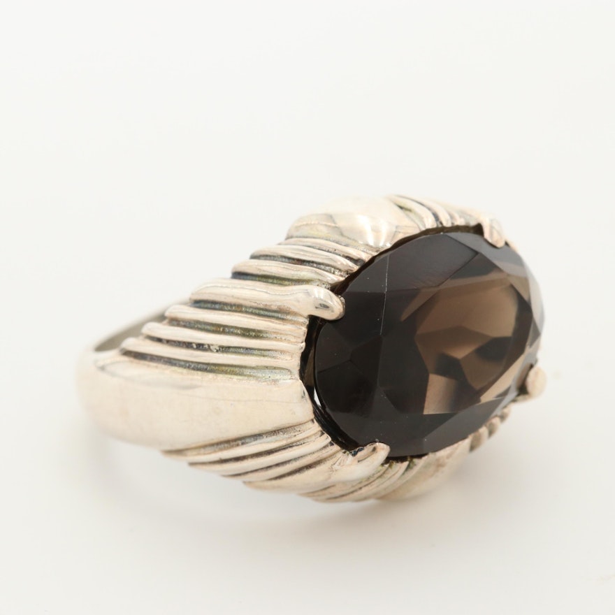 Kabana Sterling Silver Smoky Quartz Ring