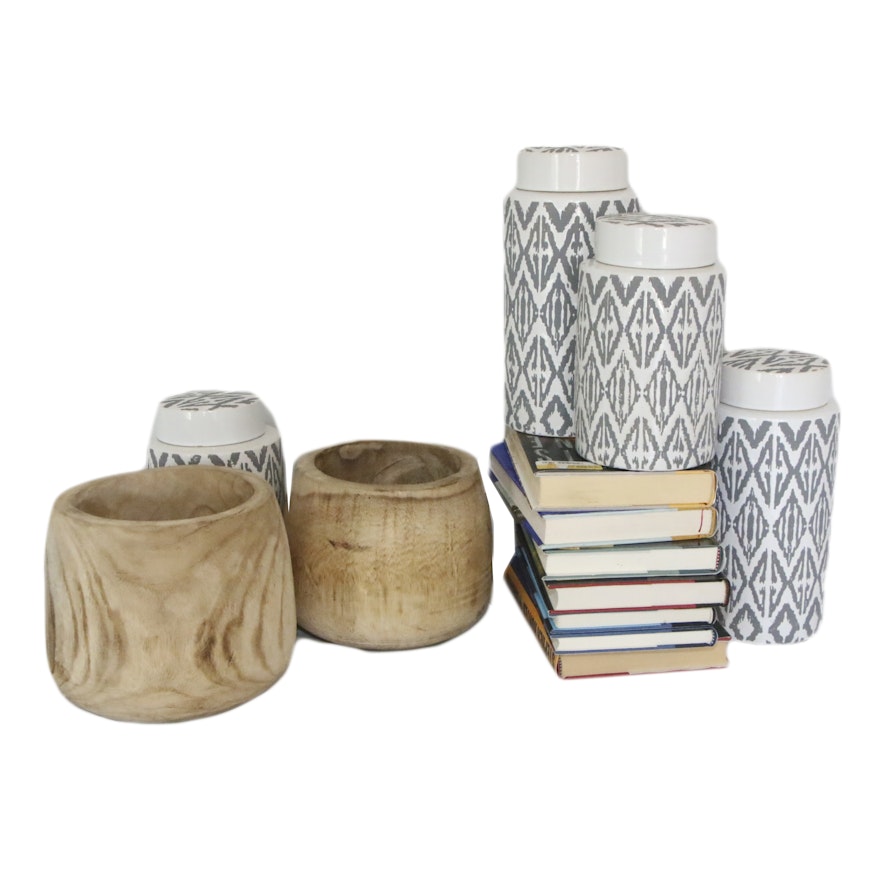 Wood and Ceramic Decorative Vessels