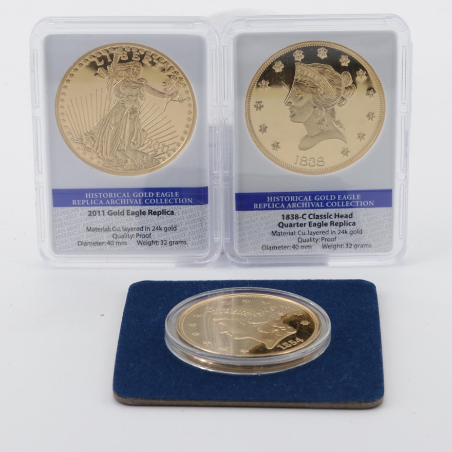 1838-C Classic Head Quarter Eagle and Gold Eagle Replica Coins