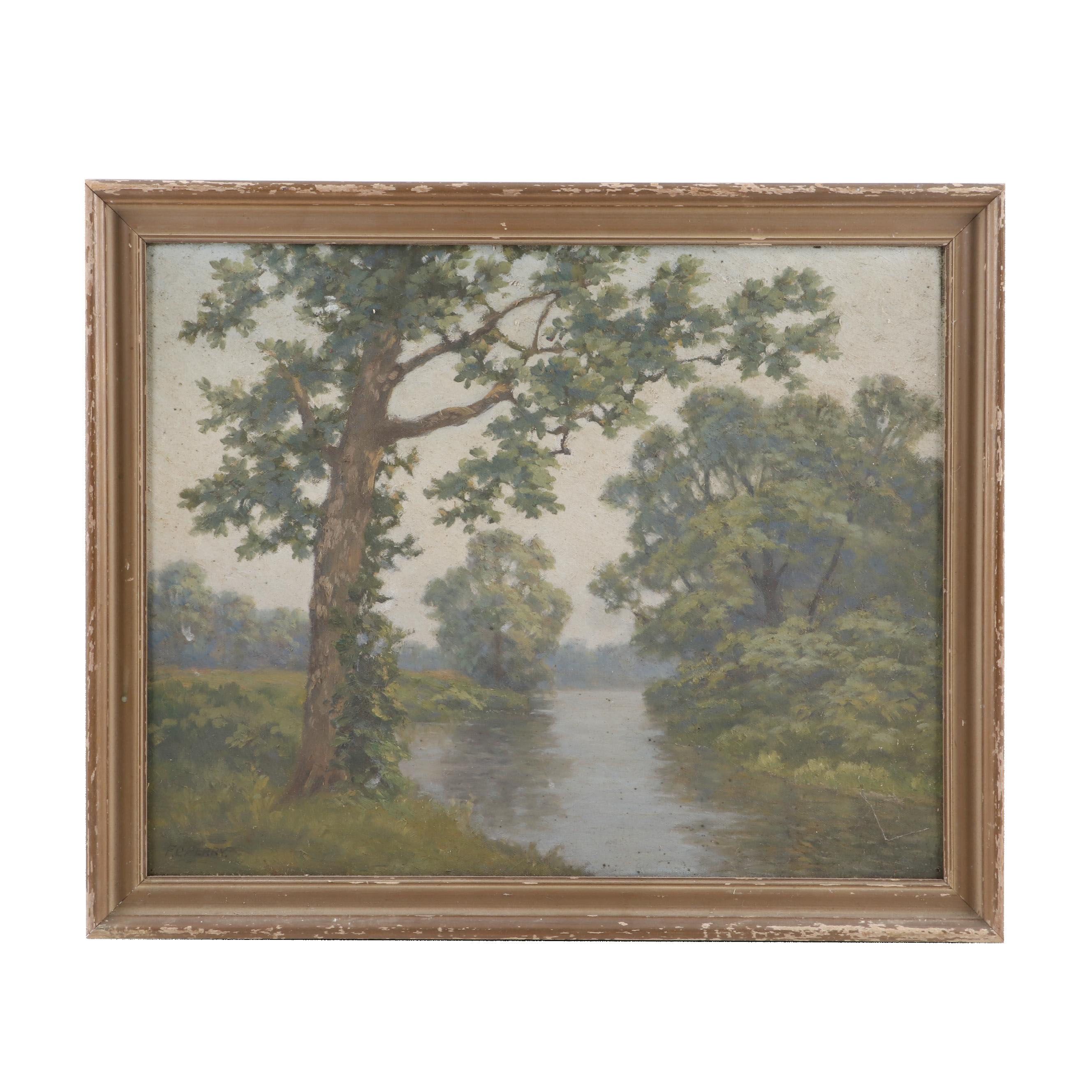 Frank Chester Perry Oil Painting "Spring Landscape"