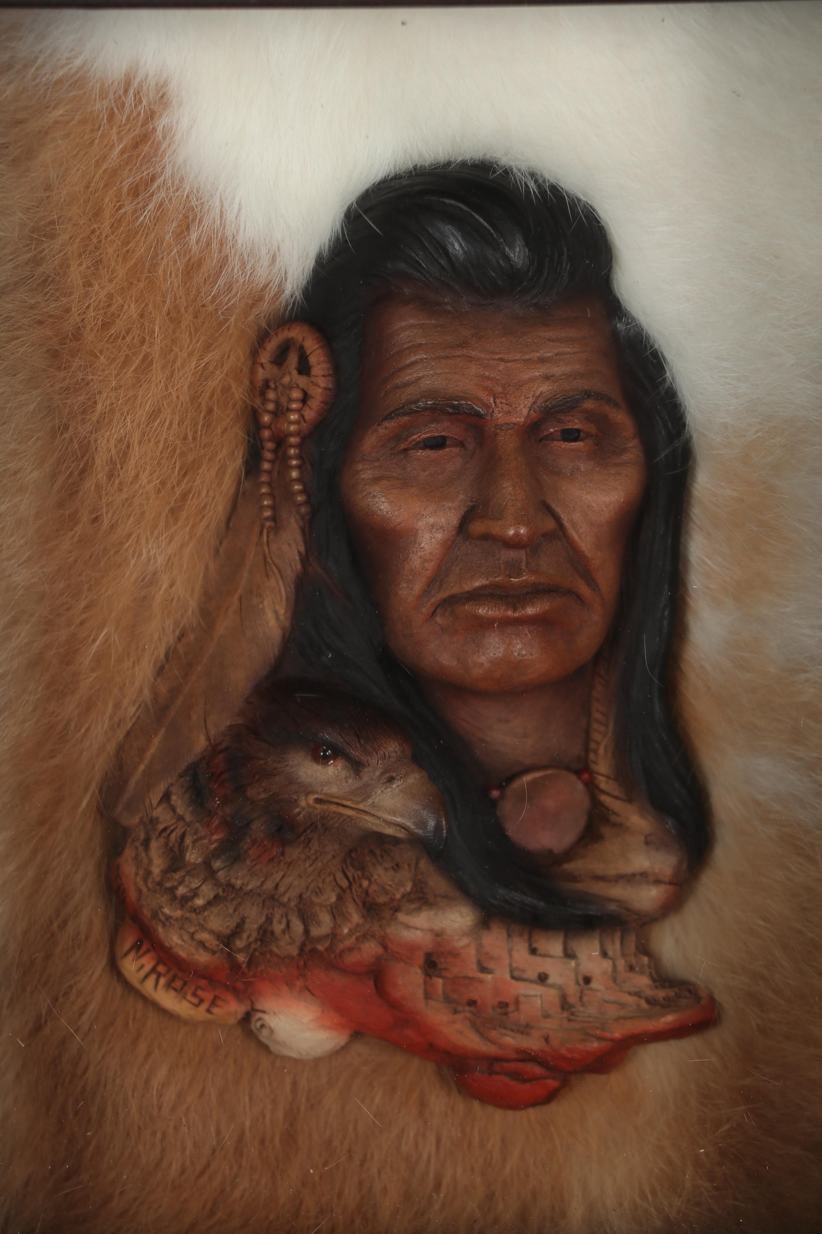 Neil J. Rose Relief Sculpture "Fighting Eagle"