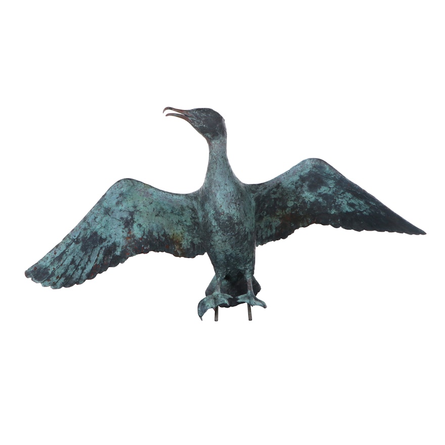 Patinated Cast Bronze Sculpture of Shorebird