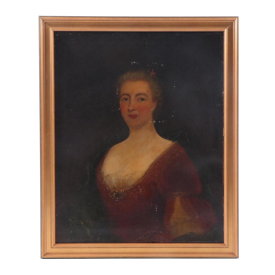 Late 18th Century Portrait Oil Painting