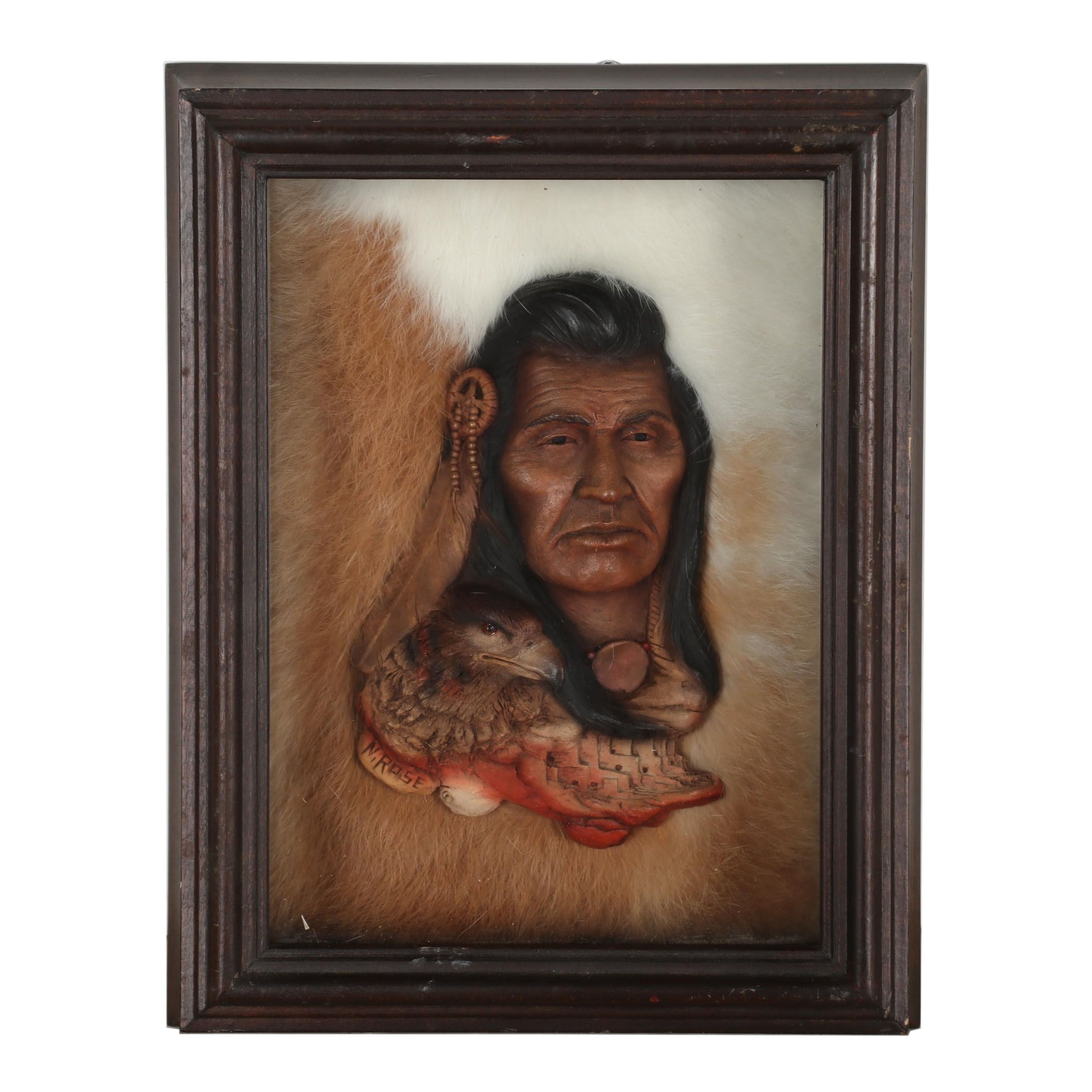 Neil J. Rose Relief Sculpture "Fighting Eagle"