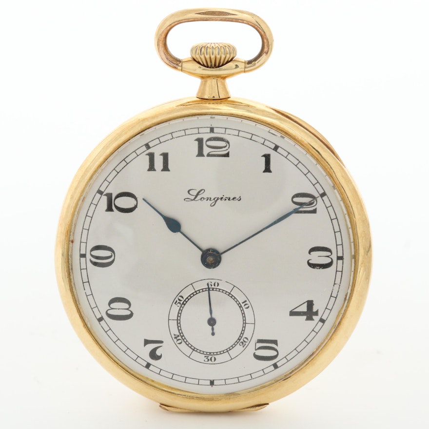 Vintage 18K Yellow Gold Longines Pocket Watch