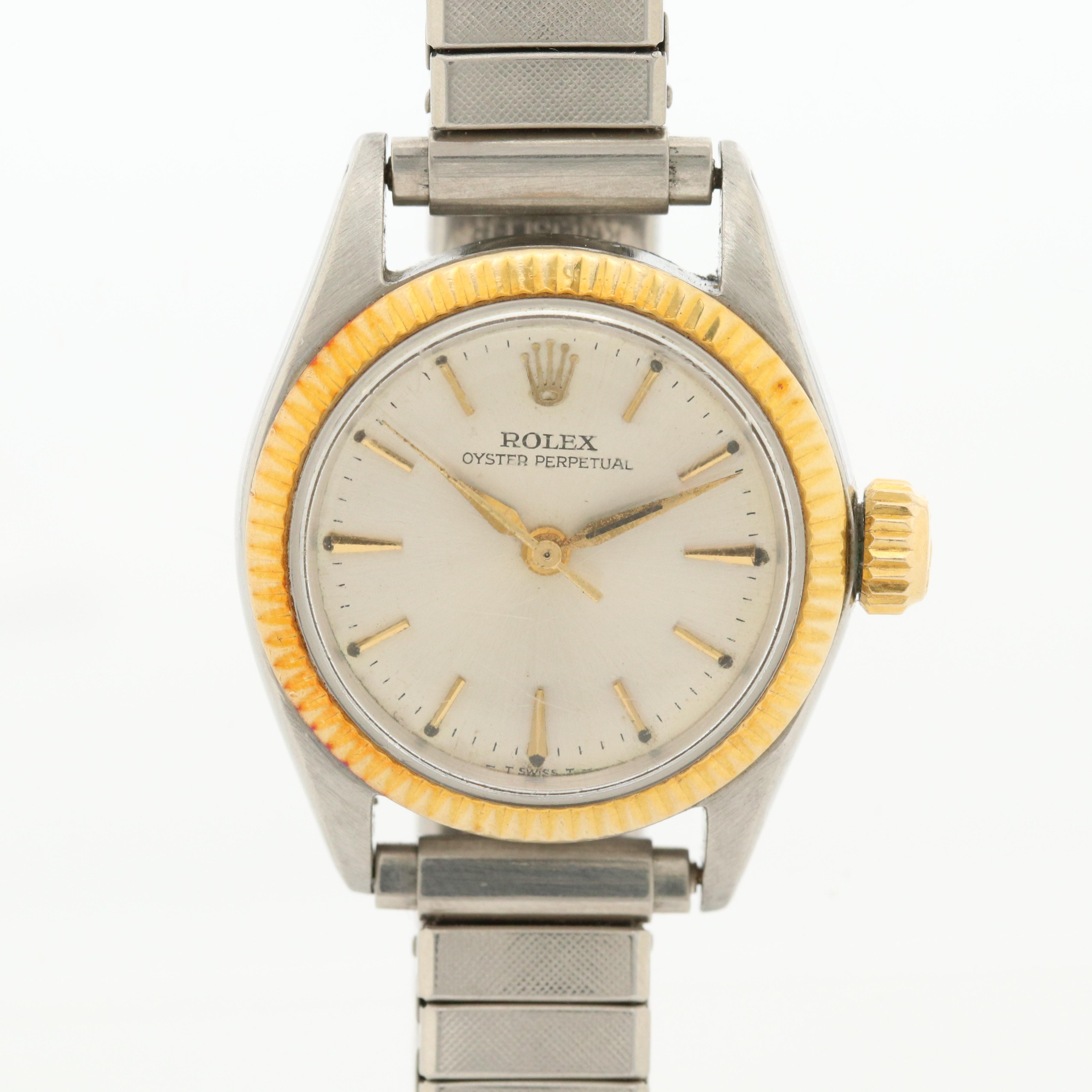 Vintage Rolex Oyster Perpetual 18K Gold and Stainless Steel Watch, 1964