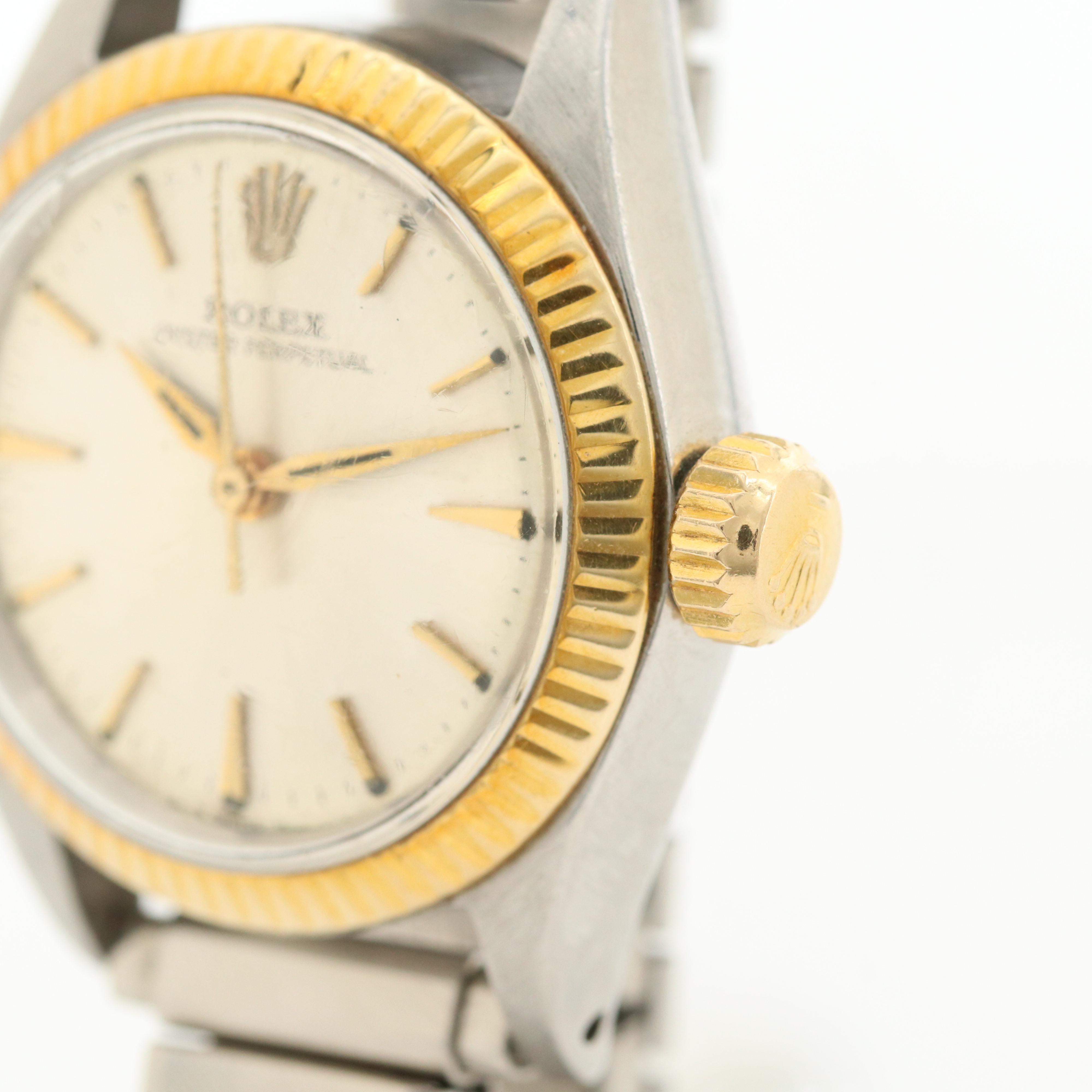Vintage Rolex Oyster Perpetual 18K Gold and Stainless Steel Watch, 1964
