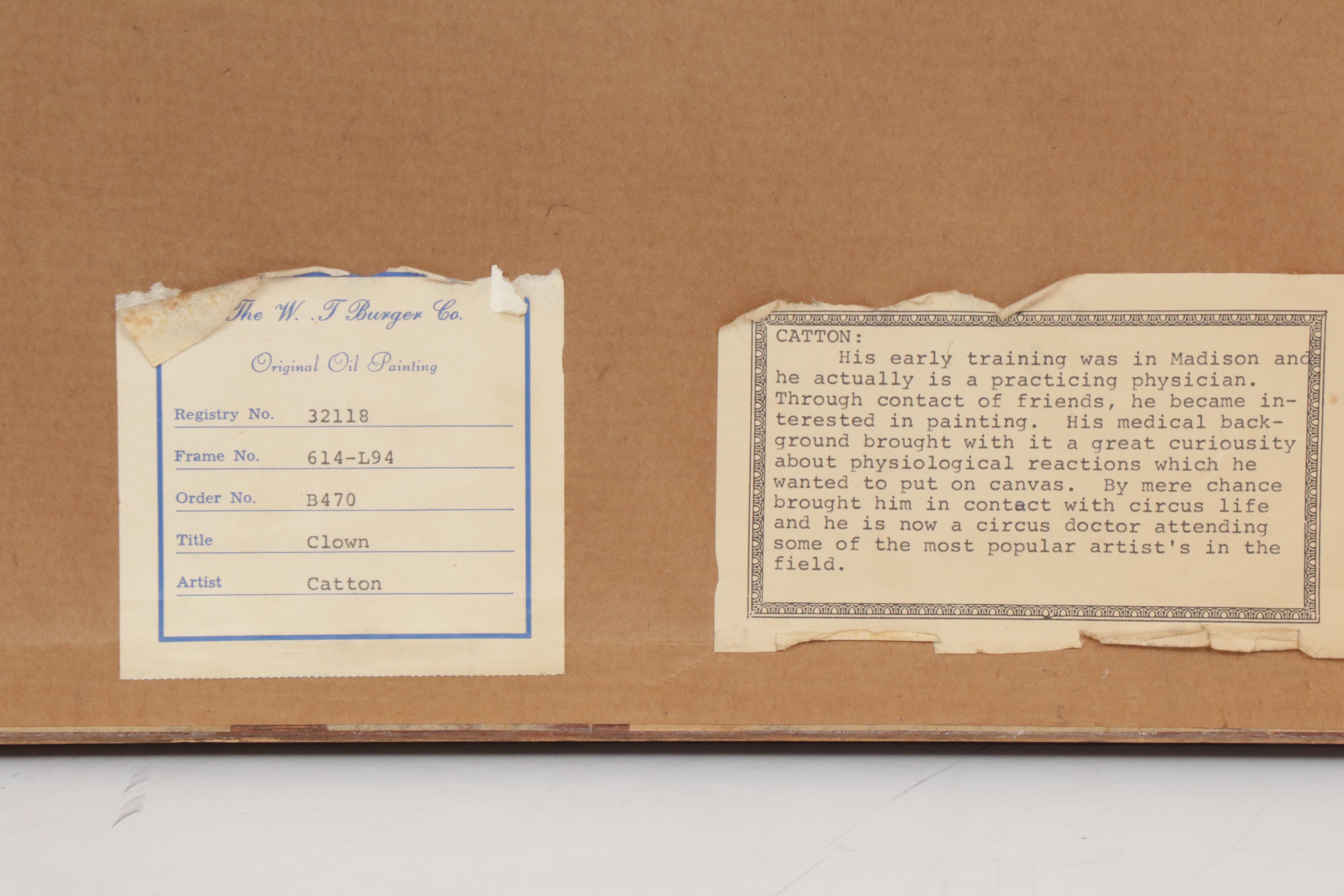 Pierre Catton Oil Painting "Clown"