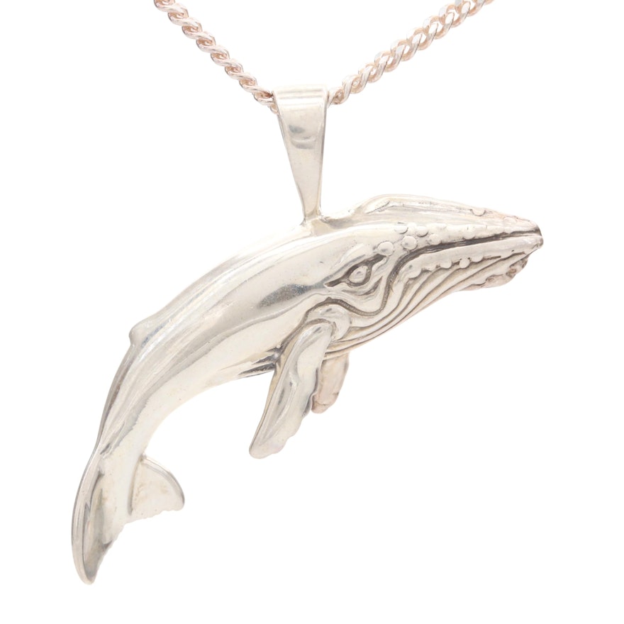 Kabana Sterling Silver Whale Pendant Necklace