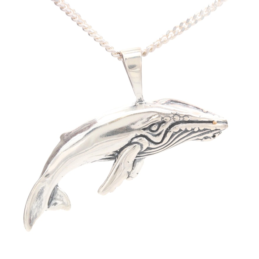 Kabana Sterling Silver Whale Pendant Necklace