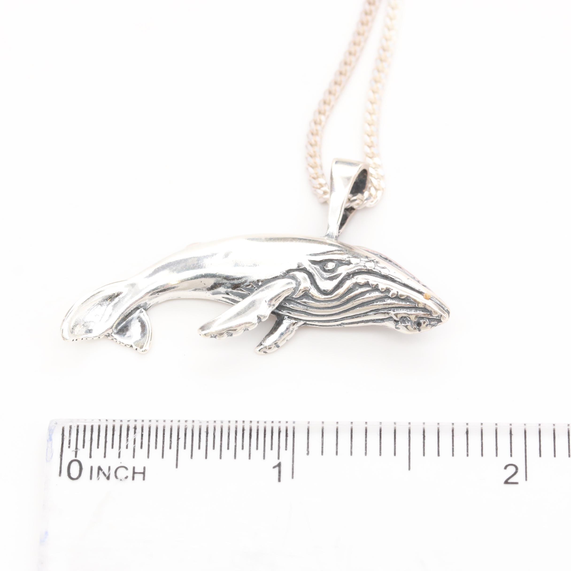 Kabana Sterling Silver Whale Pendant Necklace