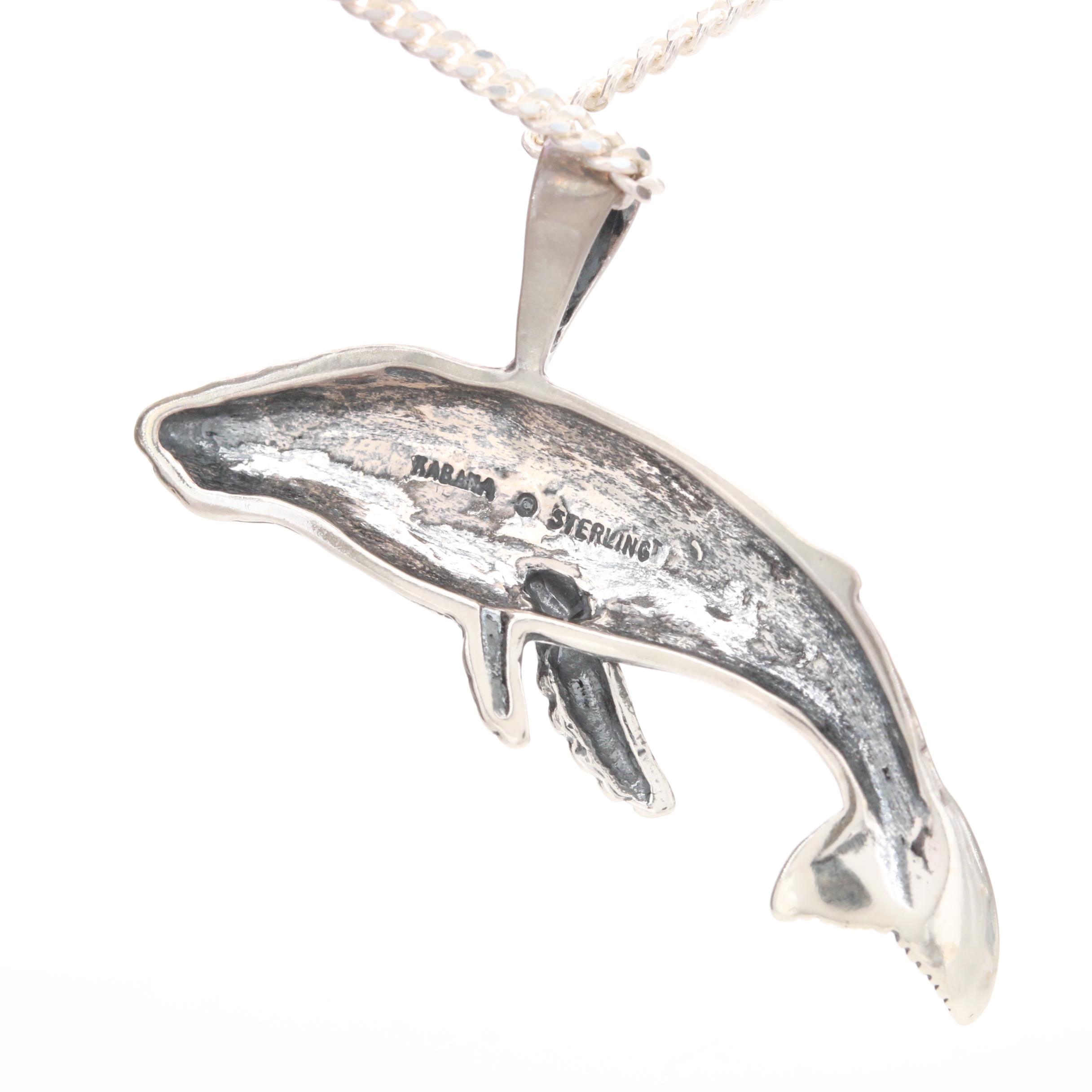 Kabana Sterling Silver Whale Pendant Necklace