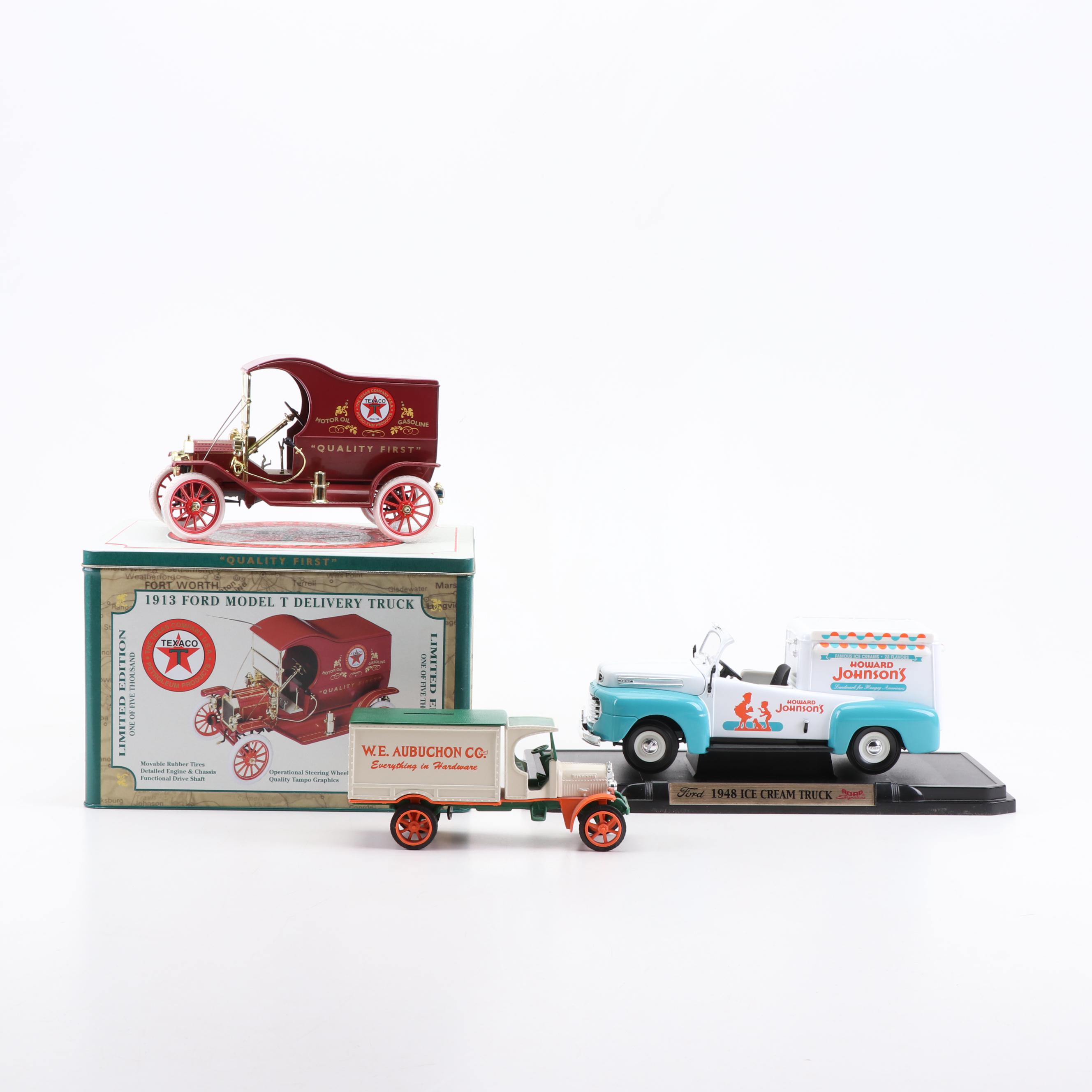 1913 Ford Model T Texaco Delivery Truck Diecast Model with Others, Vintage