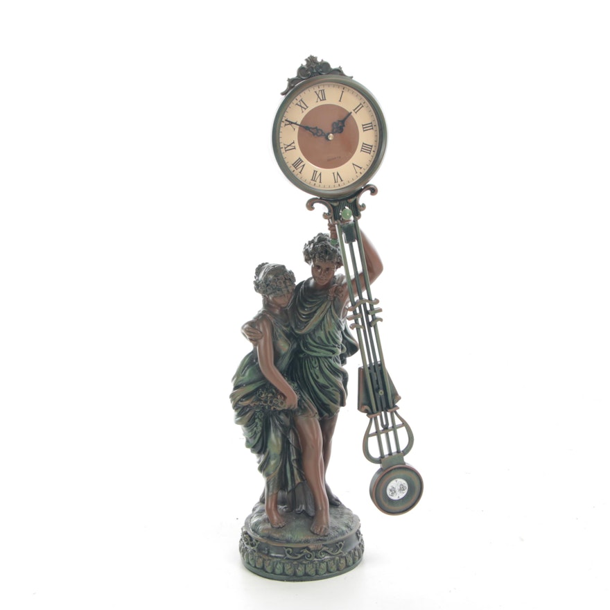 Roman Style Figural Quartz Mantel Clock