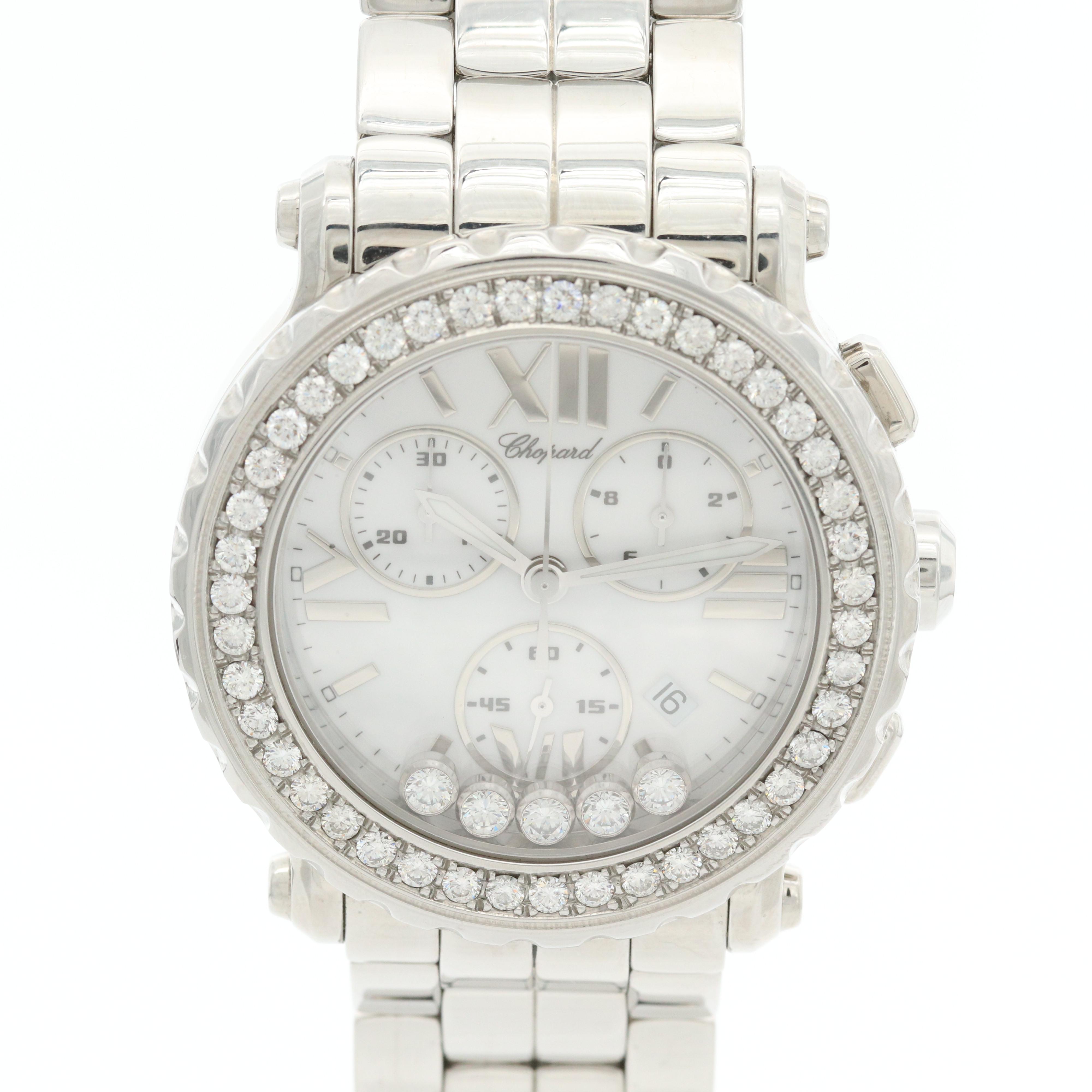 Chopard Happy Sport Stainless Steel and 2.44 CTW Diamond Chronograph Watch