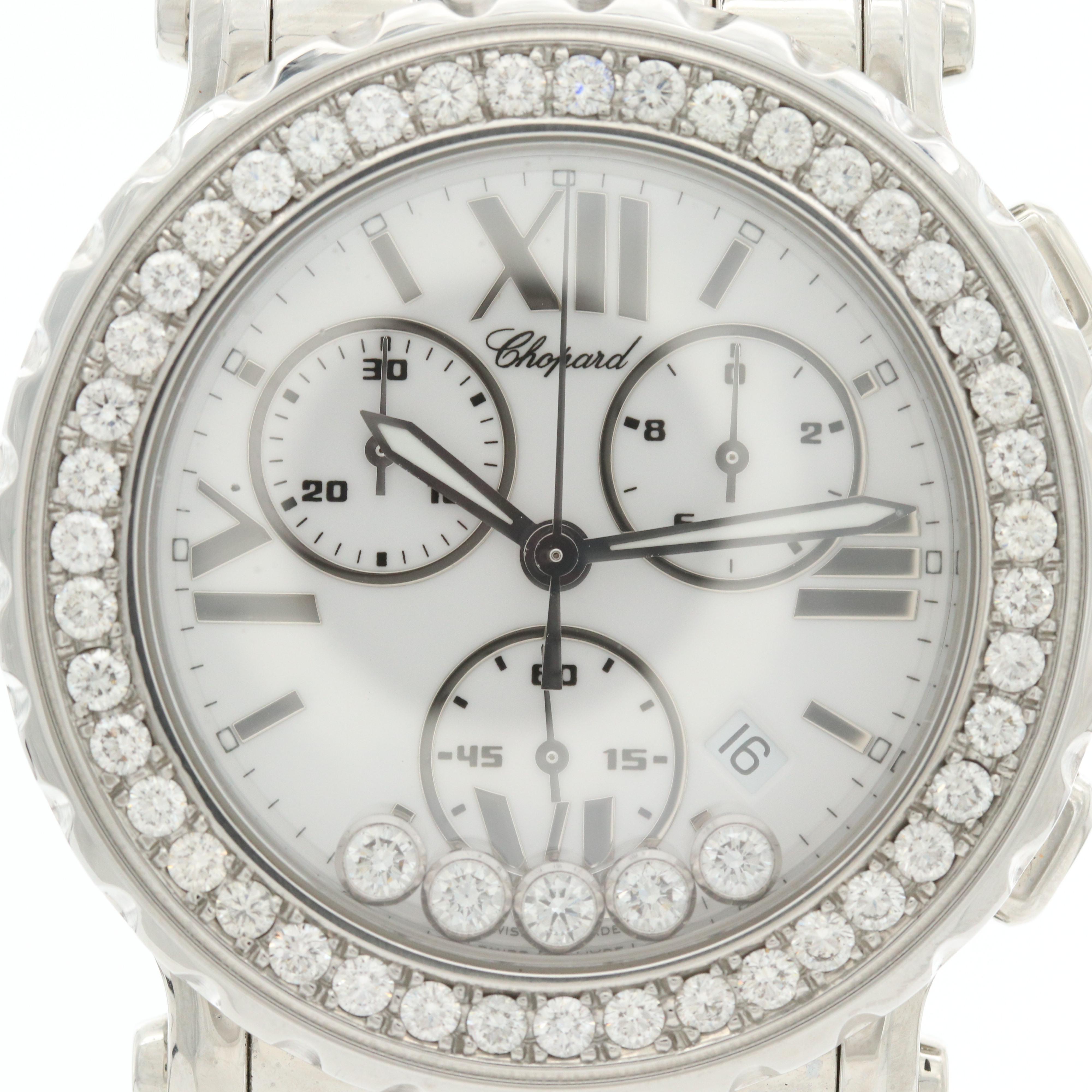 Chopard Happy Sport Stainless Steel and 2.44 CTW Diamond Chronograph Watch