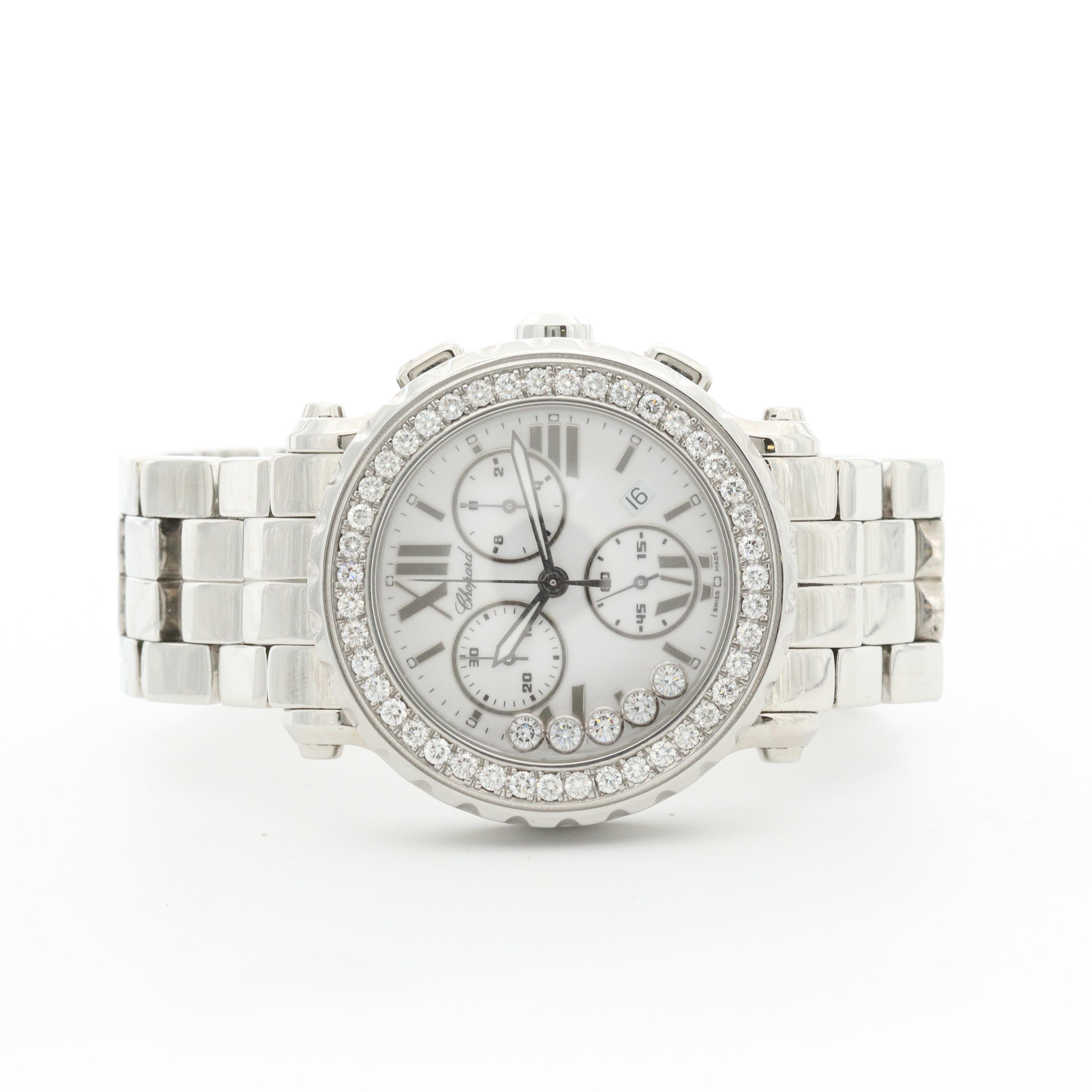 Chopard Happy Sport Stainless Steel and 2.44 CTW Diamond Chronograph Watch