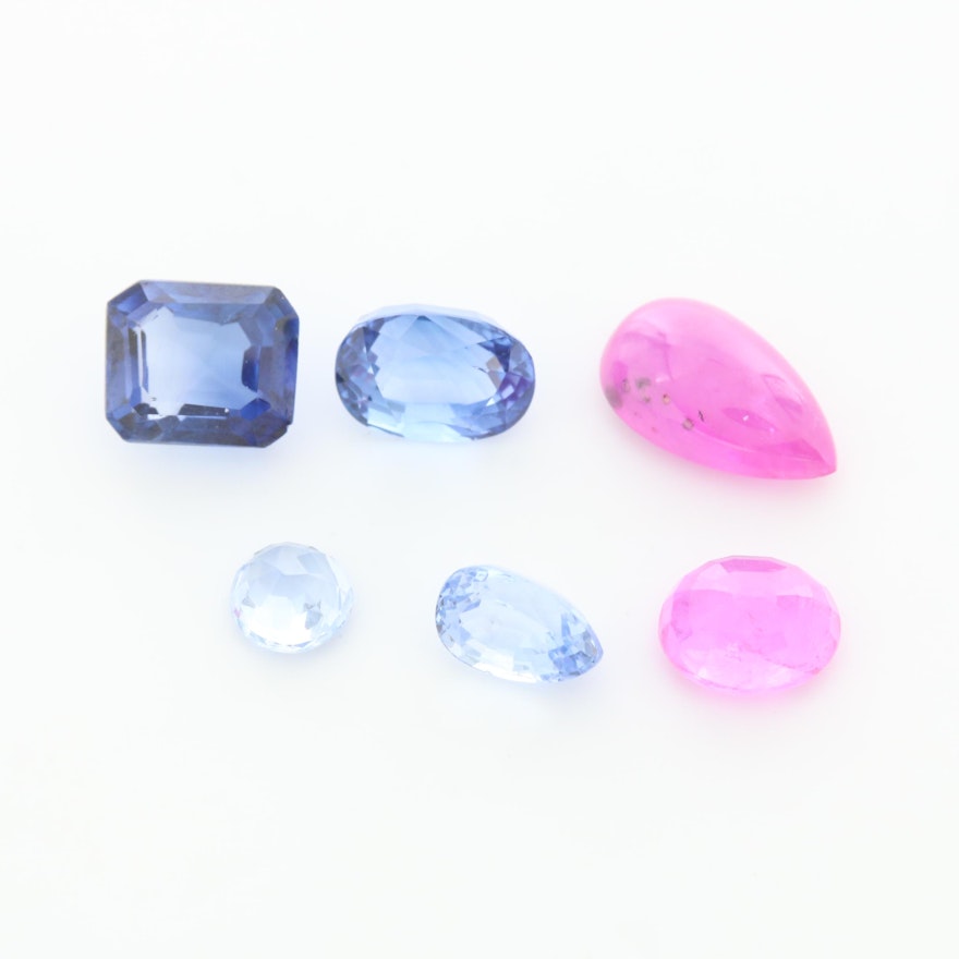 Loose 9.29 CTW Blue and Pink Sapphire Gemstones