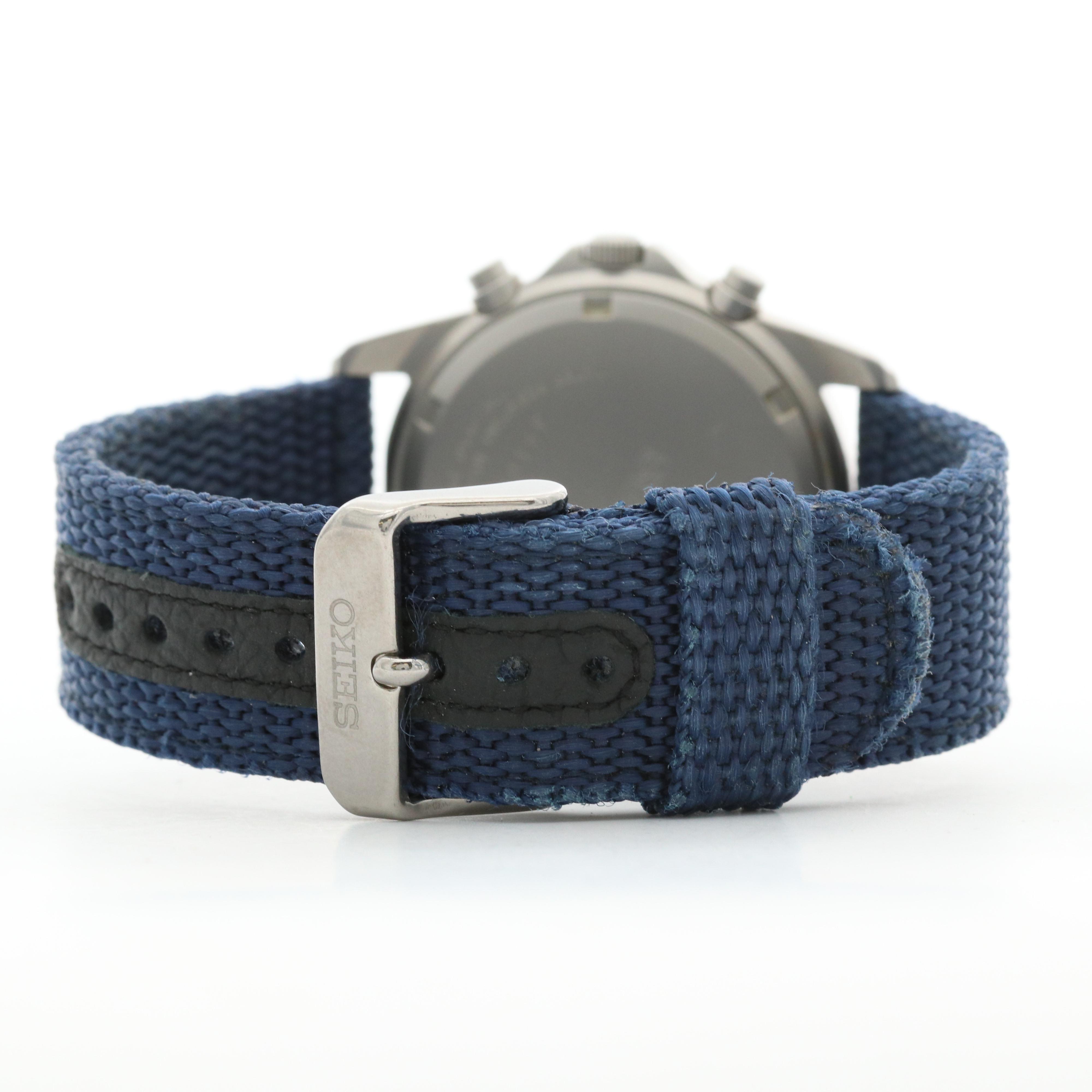 Seiko Stainless Steel Chronograph 100M Watch With Date