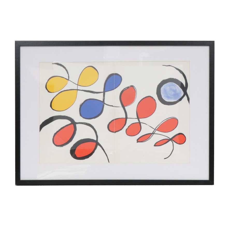 Alexander Calder Double-Page Color Lithograph for "Derrière le Miroir"