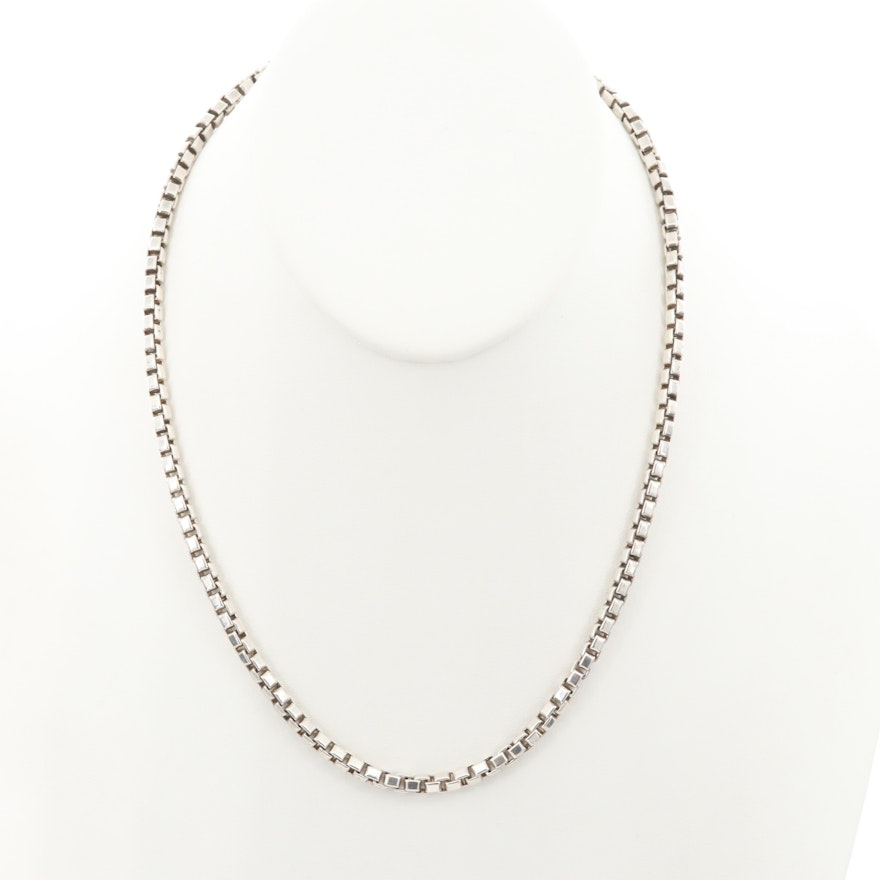 Tiffany & Co. Sterling Silver Wide Box Chain Necklace