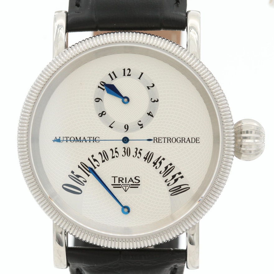 Trias Retrograde Stainless Steel Automatic Wristwatch