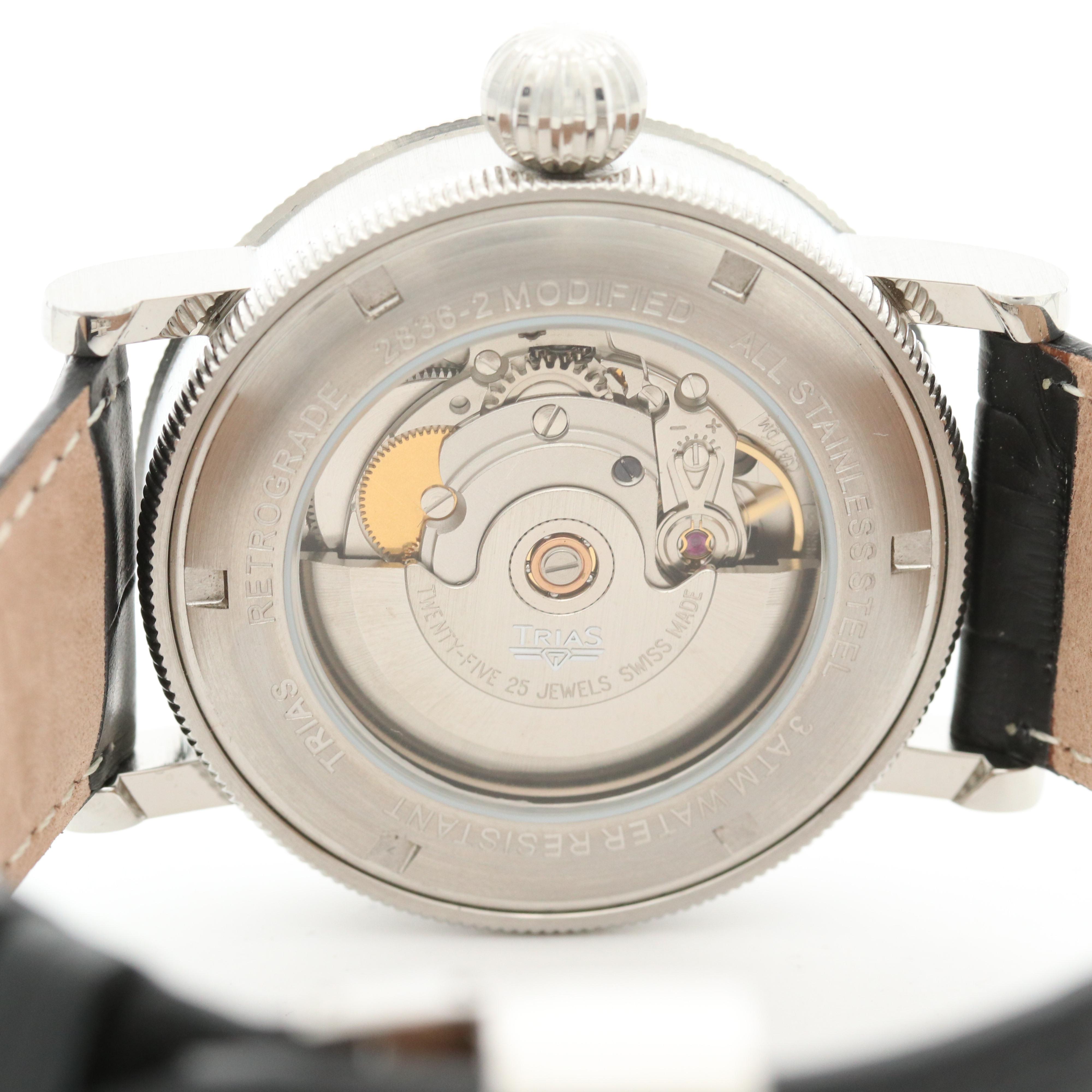 Trias Retrograde Stainless Steel Automatic Watch
