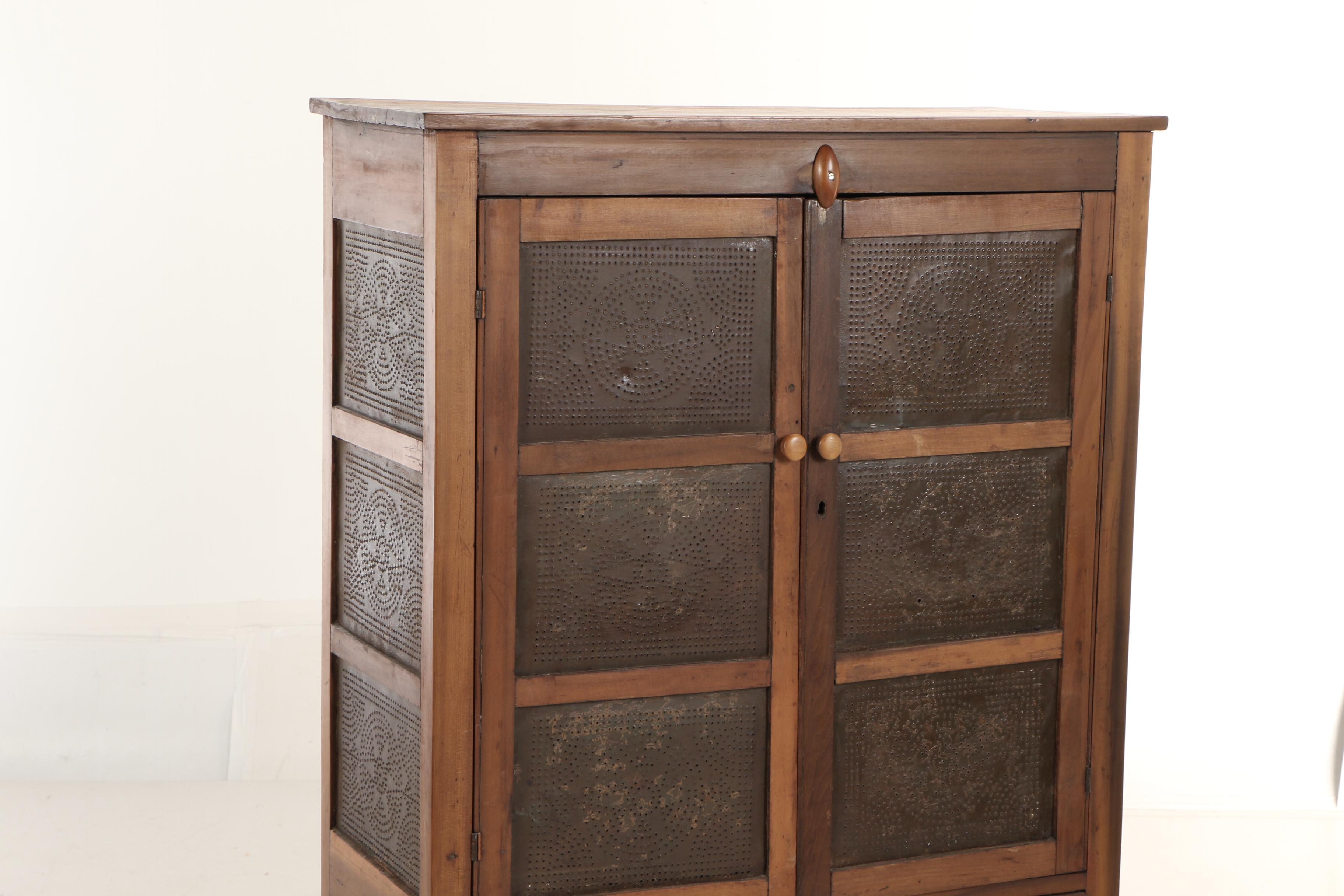 American Twelve-Tin Poplar Pie Safe, 19th Century