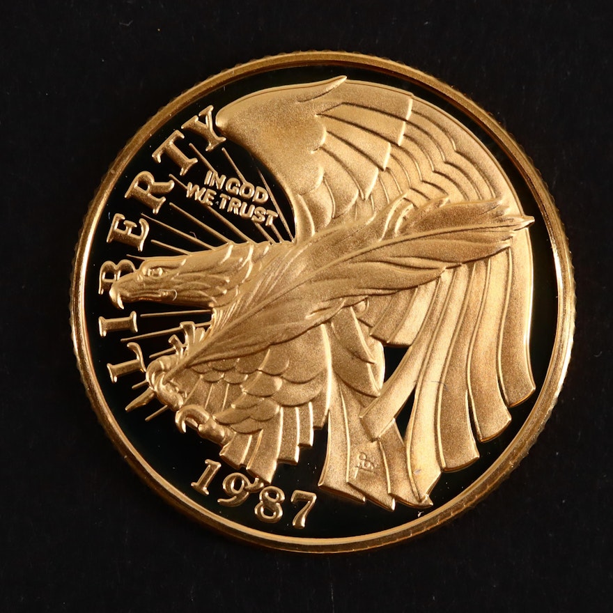 1987-W $5 U.S. Constitution Gold Commemorative Proof Coin