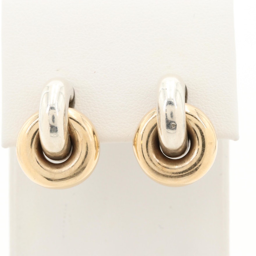 James Avery Sterling Silver with 14K Yellow Gold Hoop Accents Earrings