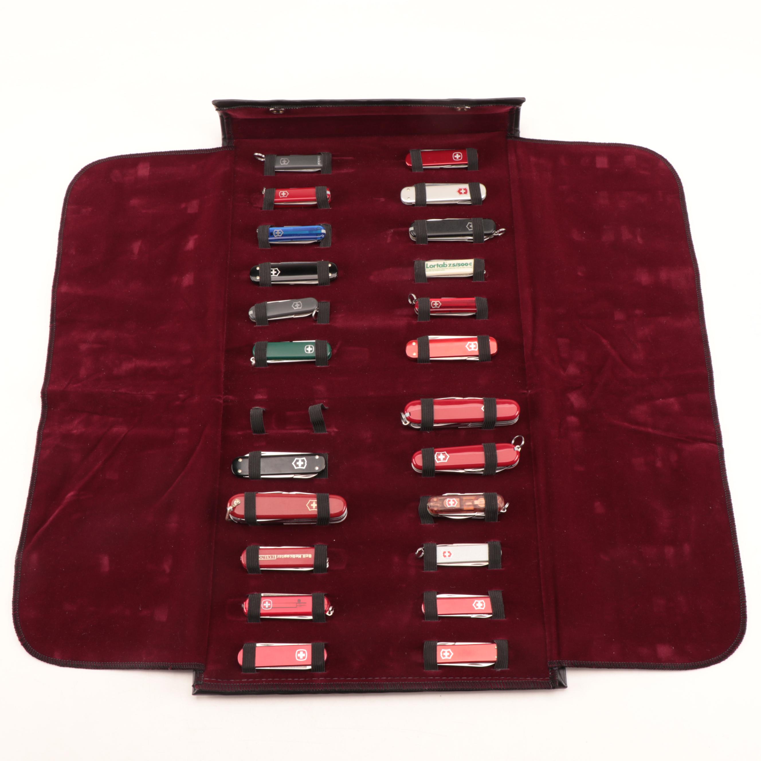 Vicorinox Swiss Army Knife Collection with Folding Knife Case