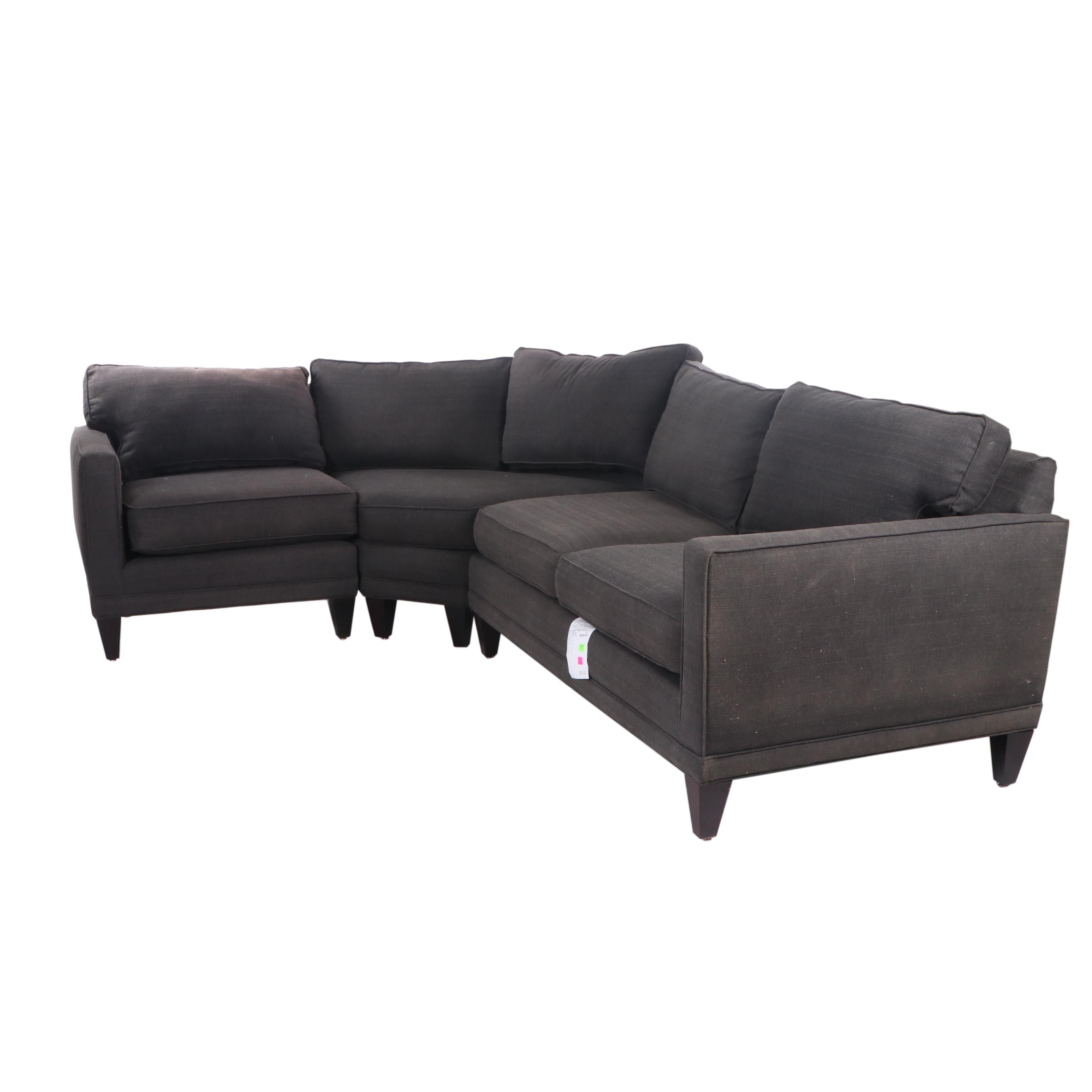 Contemporary Rowe Furniture Wedge Upholstered Sectional Sofa in Espresso