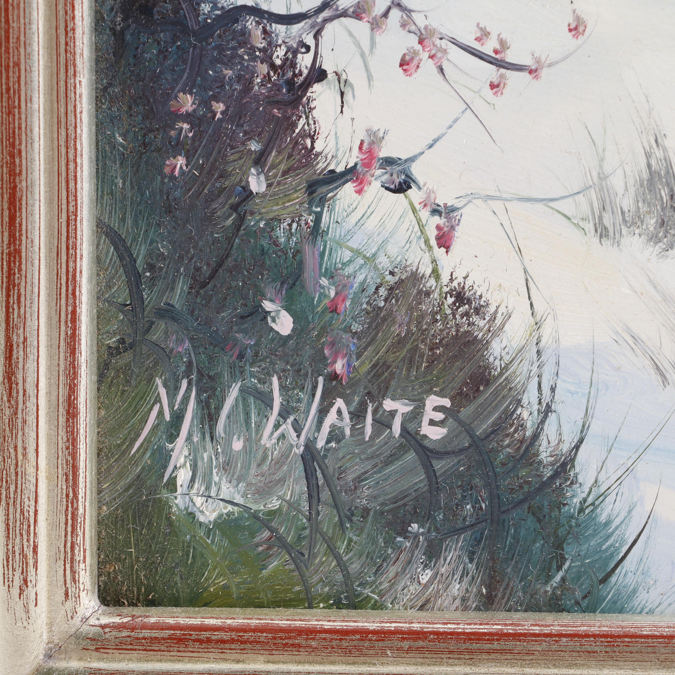 M.C. Waite Oil Painting of a Beach Scene