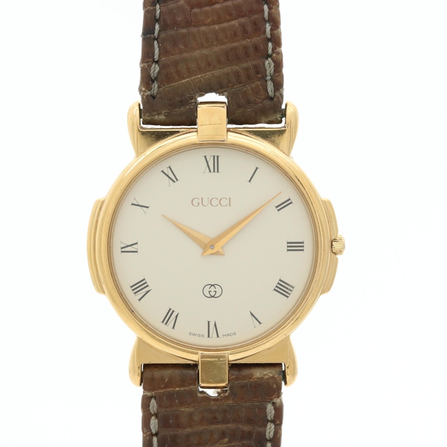 Vintage Gucci 3400 FM Gold Tone Quartz Wristwatch