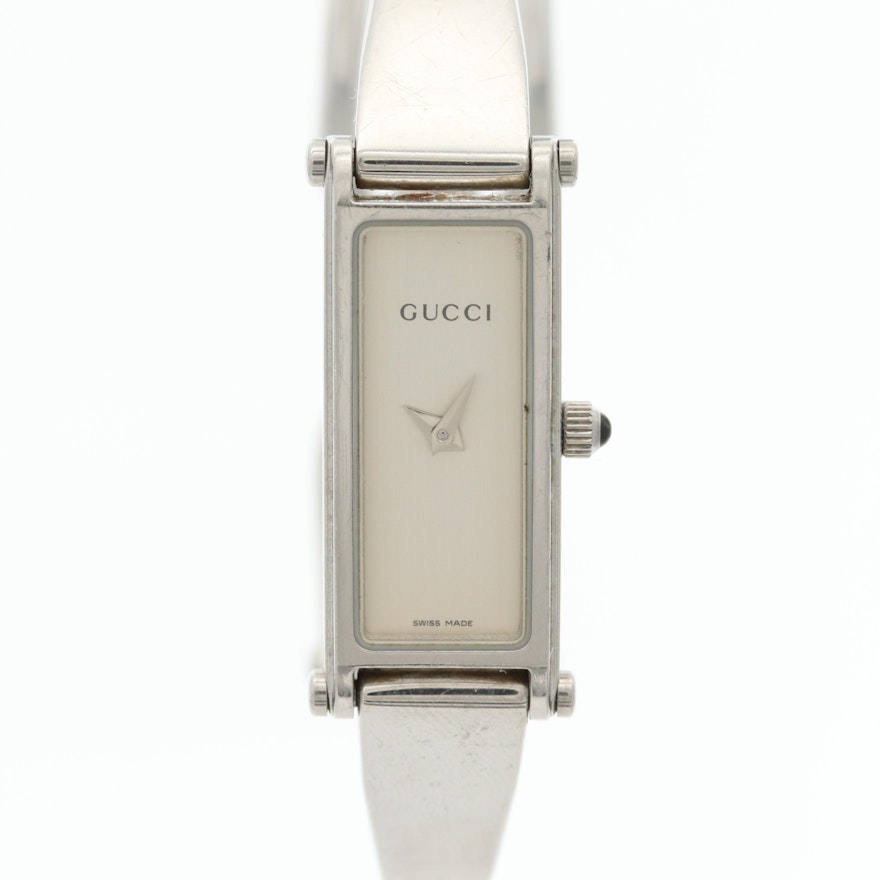 Gucci Stainless Steel Bangle Style Wristwatch