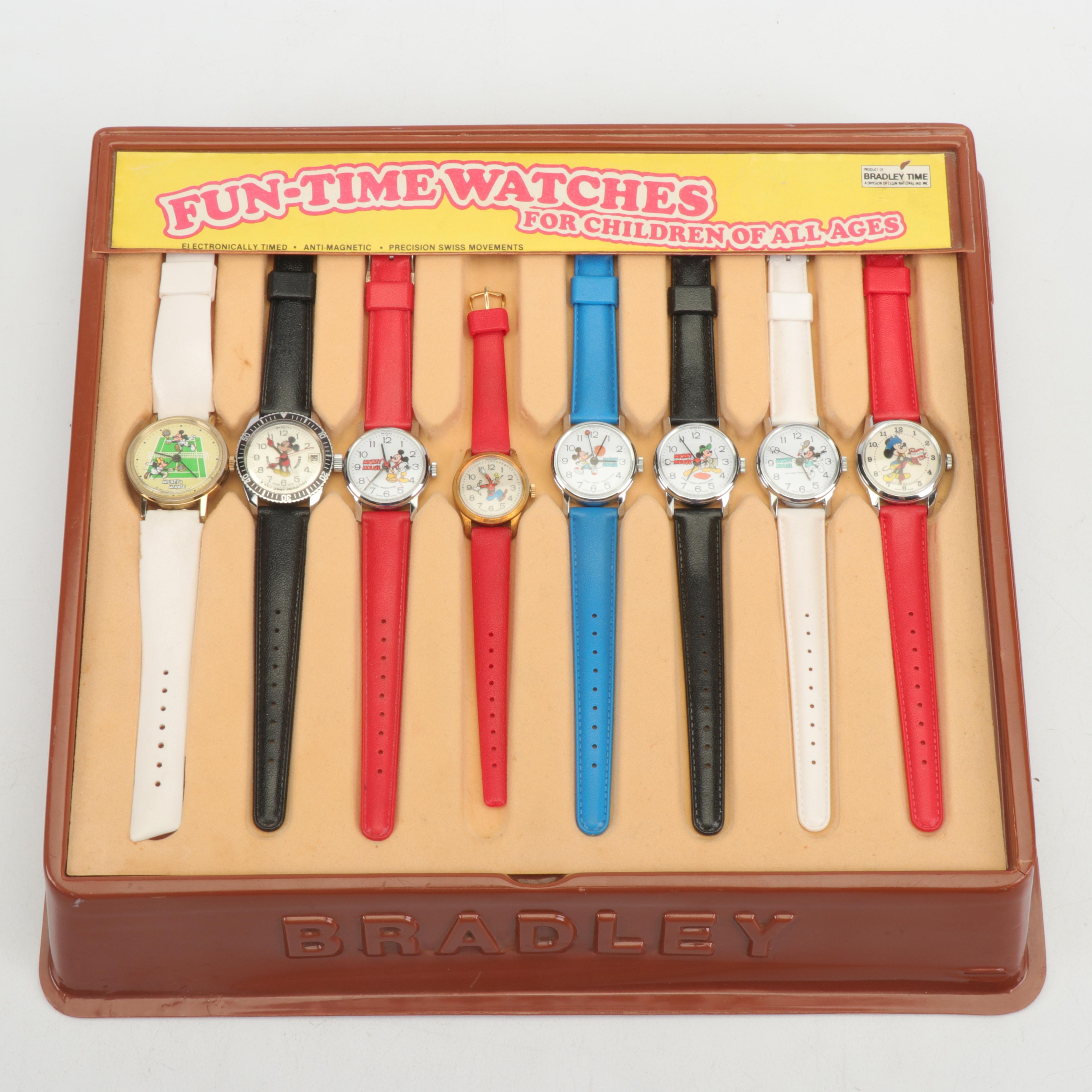 Bradley "Fun-Time Watches" Disney's Mickey Mouse Set, Mid-Century