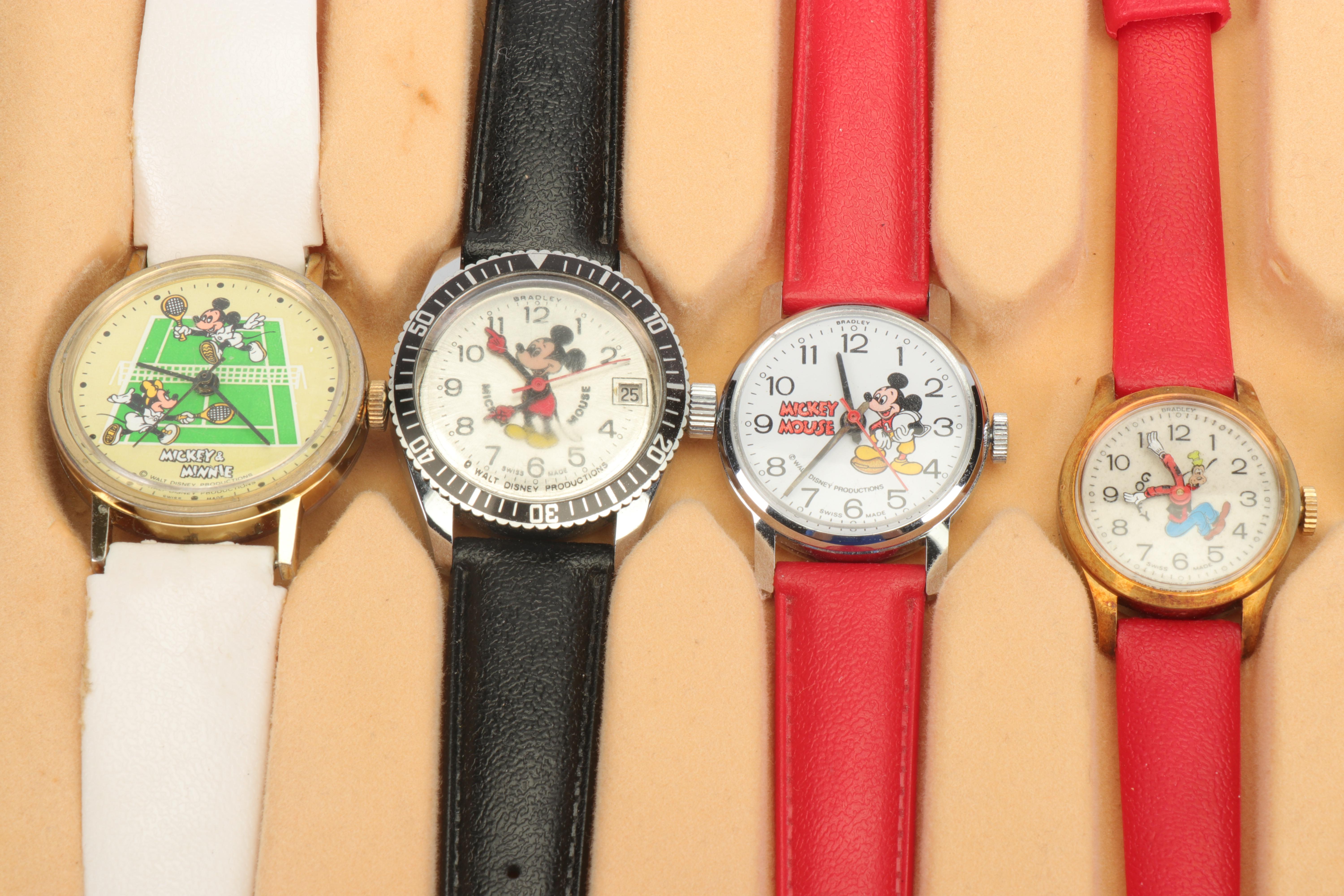 Bradley "Fun-Time Watches" Disney's Mickey Mouse Set, Mid-Century
