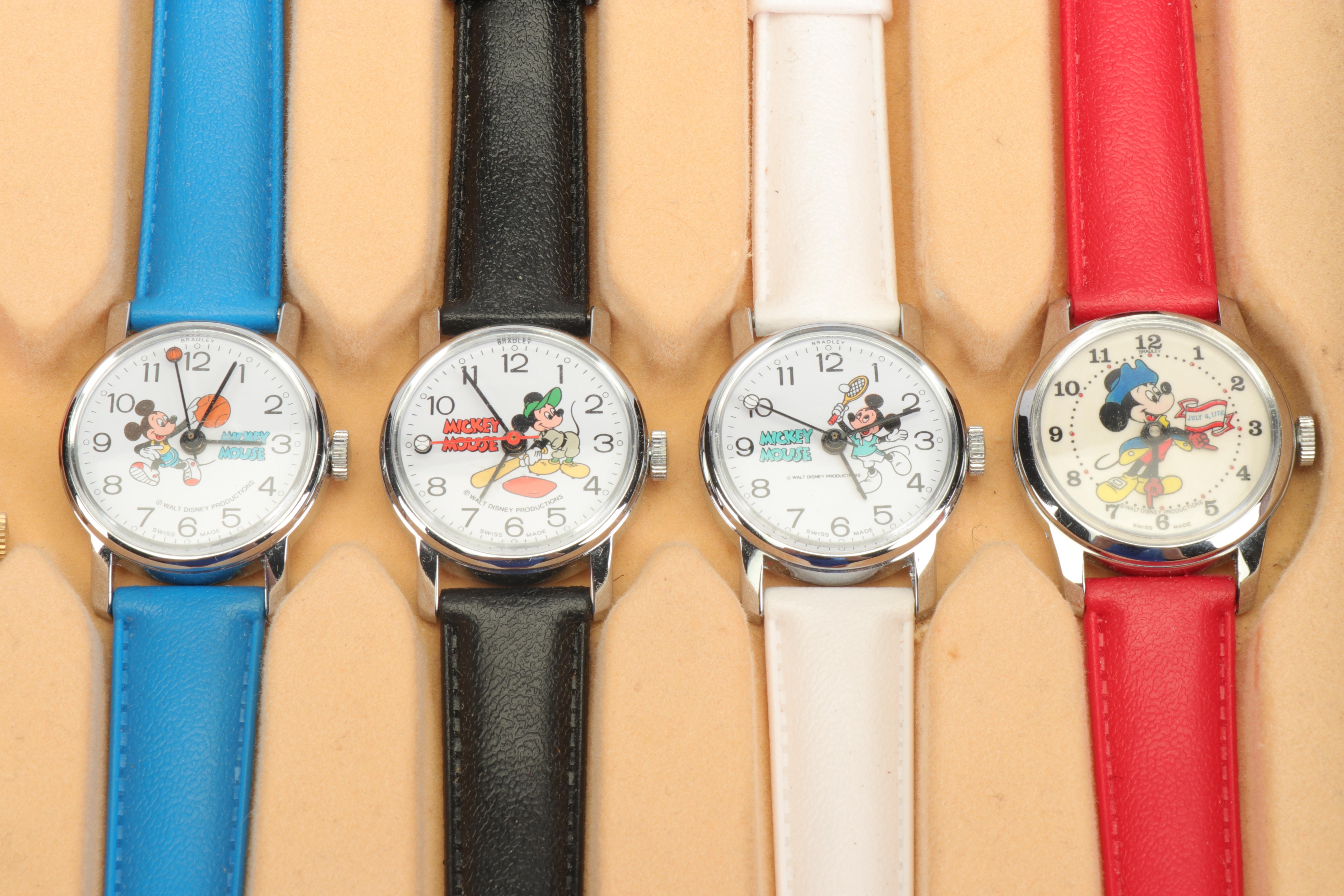 Bradley "Fun-Time Watches" Disney's Mickey Mouse Set, Mid-Century