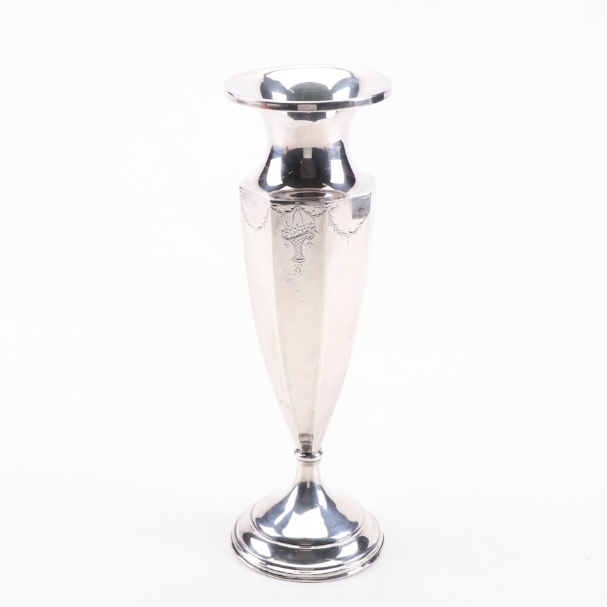 Dominick & Haff Weighted Sterling Silver Vase, Late 19th/Early 20th Century