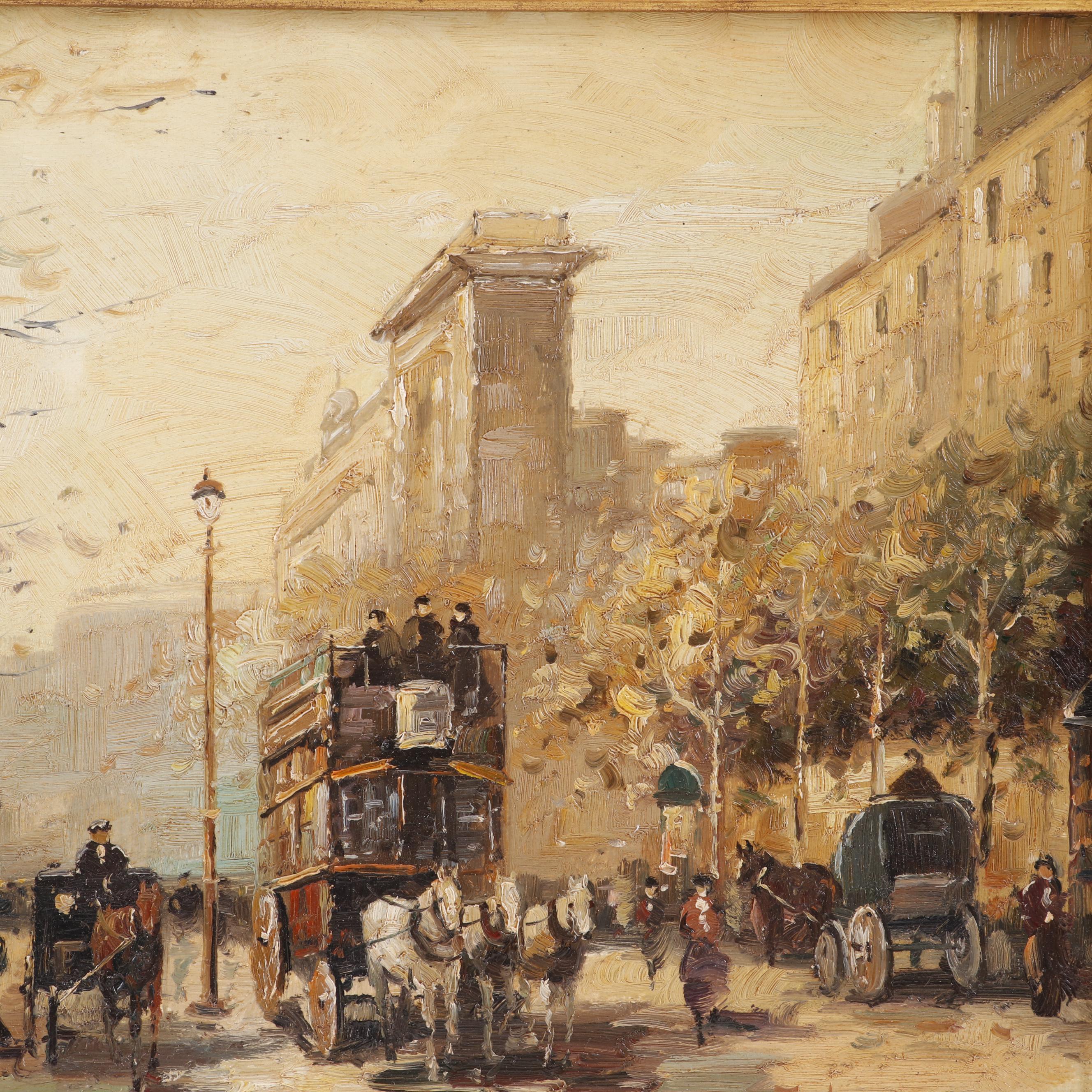 Evan Eugene Impressionist Style Oil Painting of a Street Scene