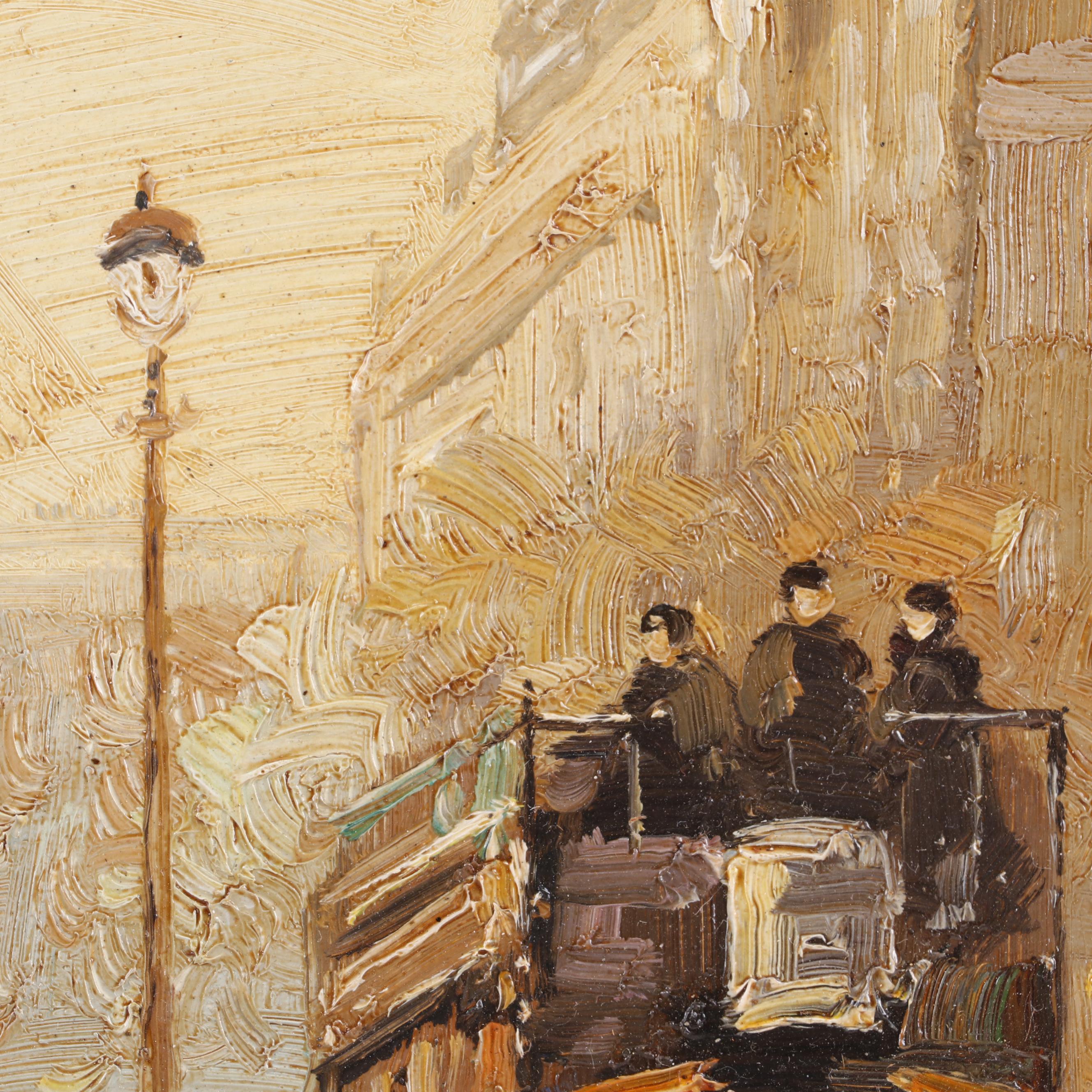 Evan Eugene Impressionist Style Oil Painting of a Street Scene