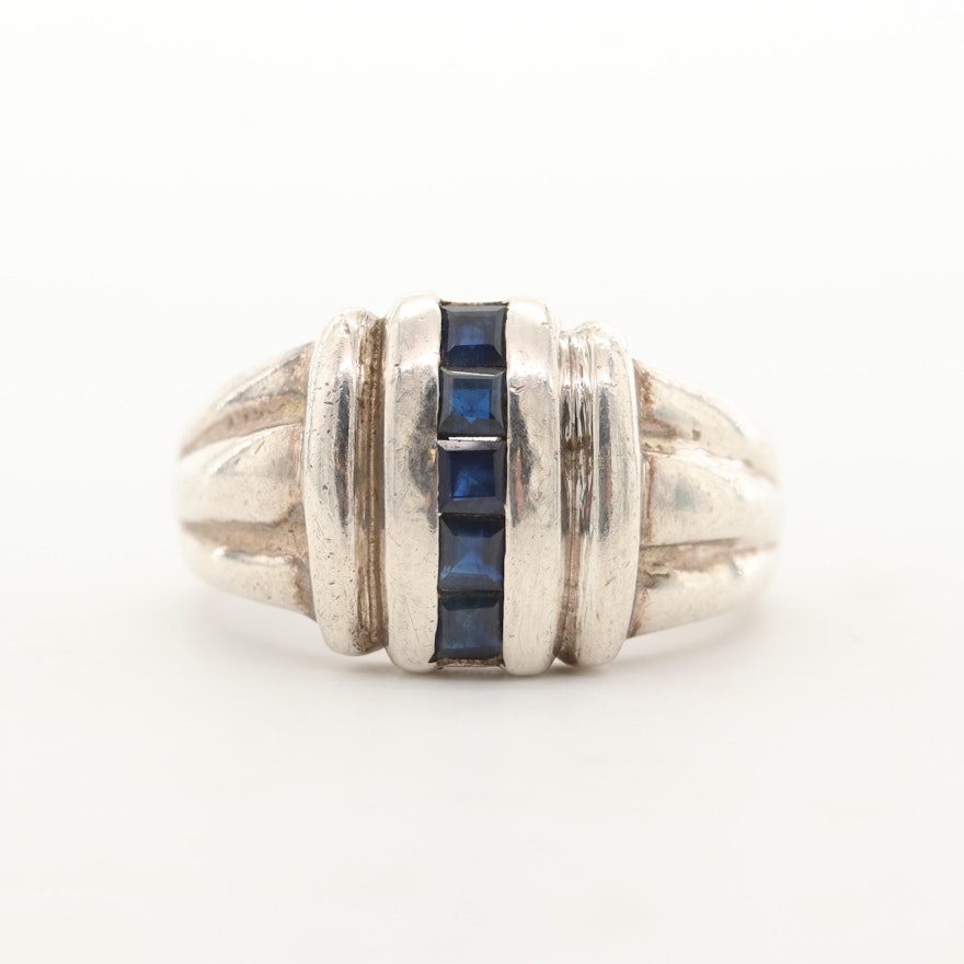 Sterling Silver Sapphire Ring